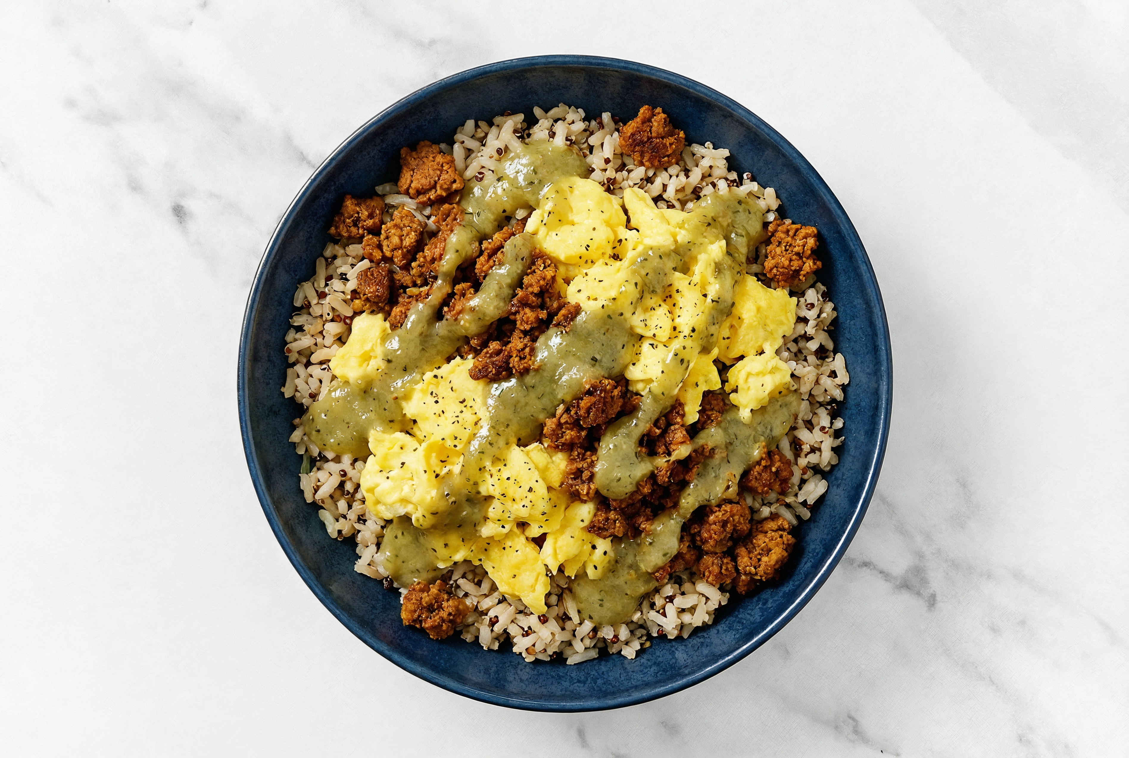 Green Chile Egg + Plant-Based Chorizo Bowl