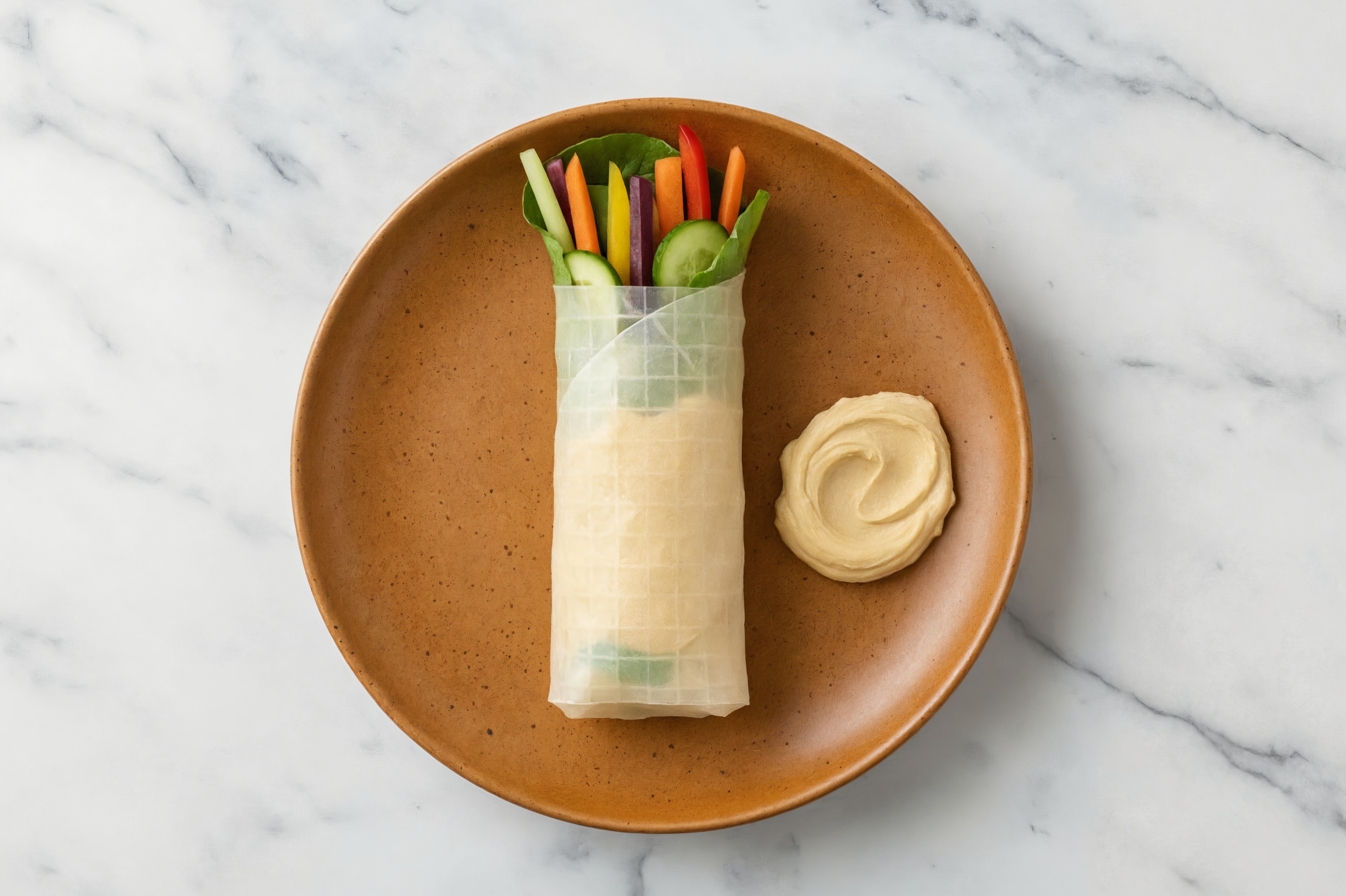  Lemon Garlic Hummus + Veggie Summer Rolls