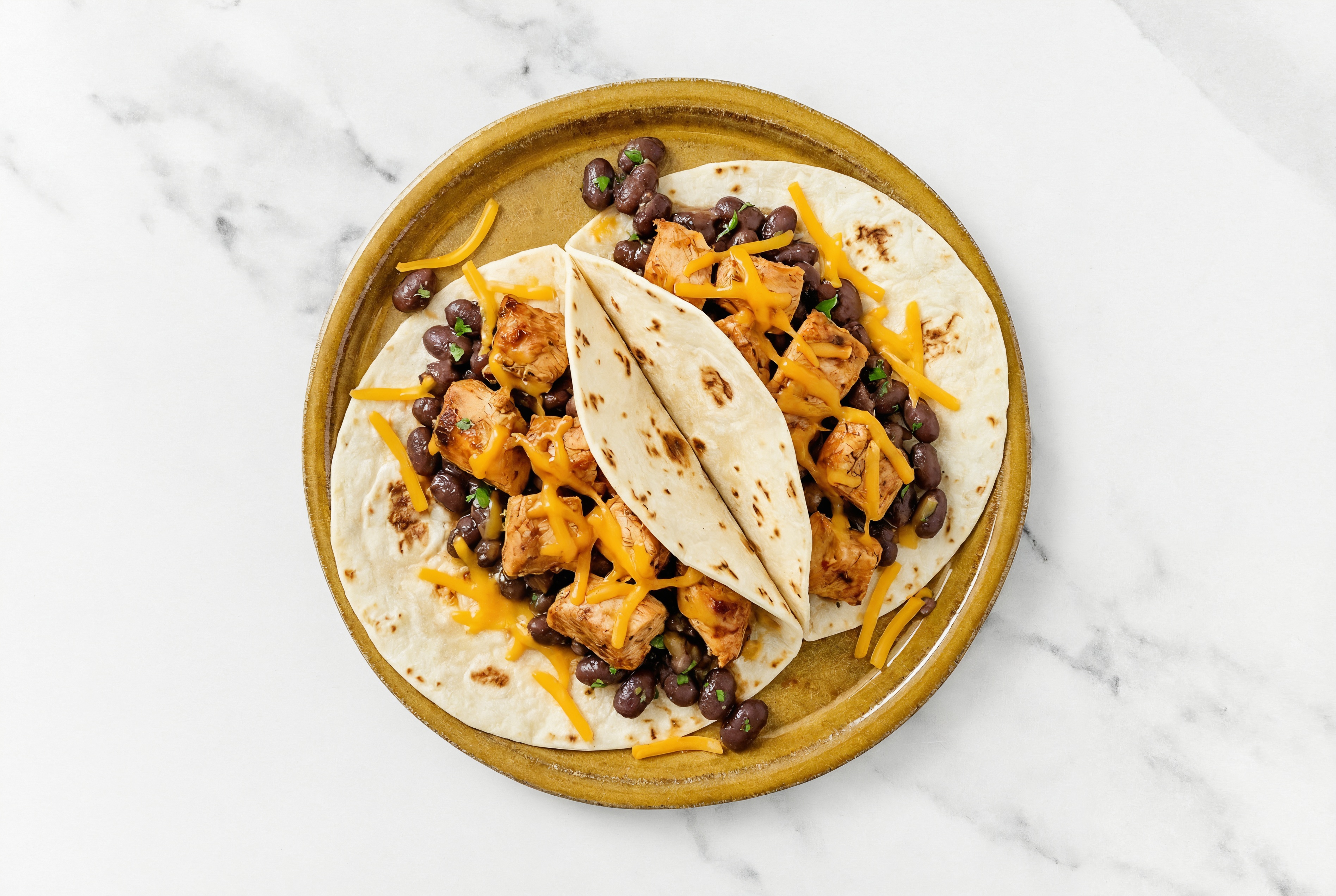  Chipotle Chicken Tacos with Cheddar Cheese & Spiced Beans