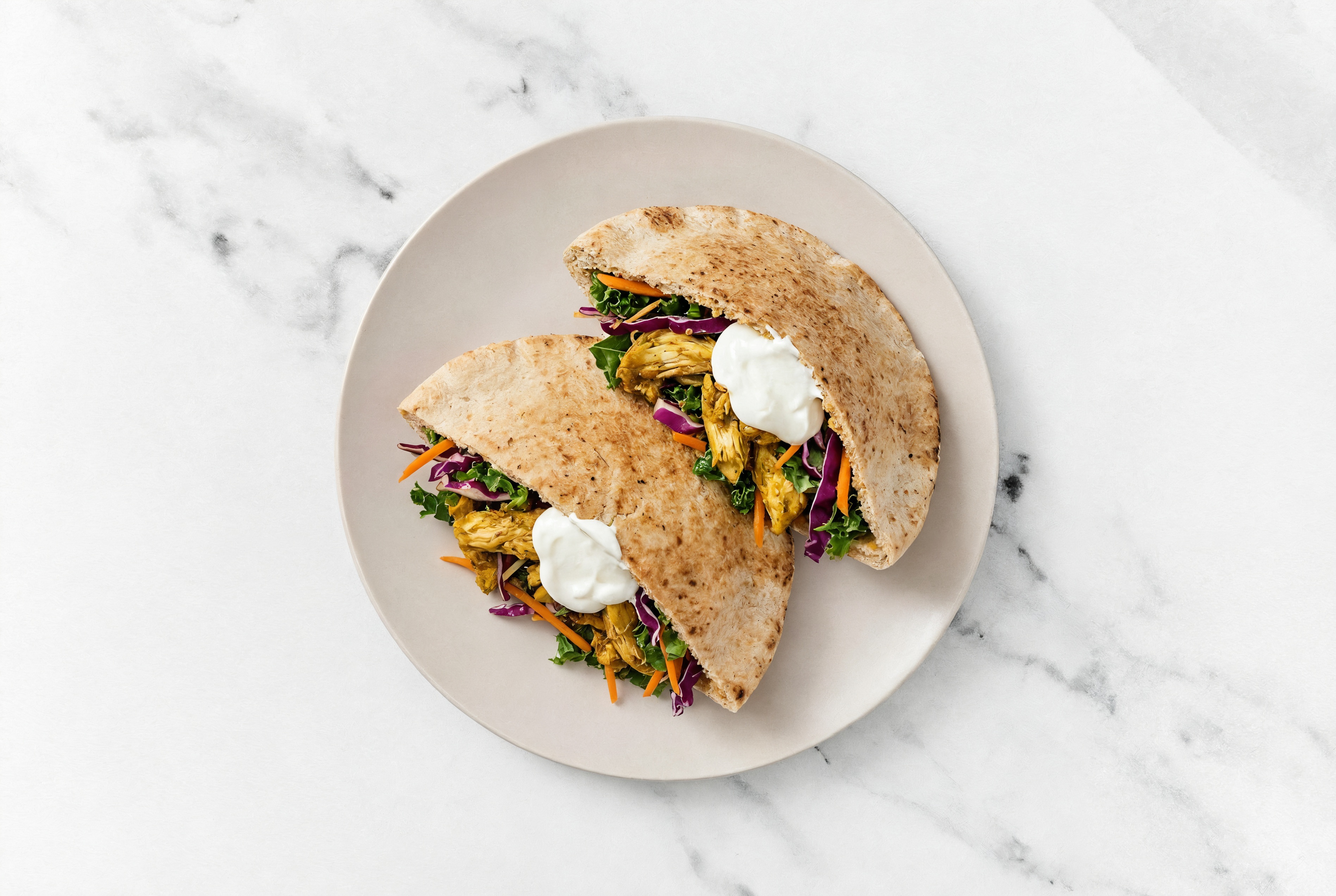 Herby Rainbow Chicken Shawarma Whole Grain Pita Pockets