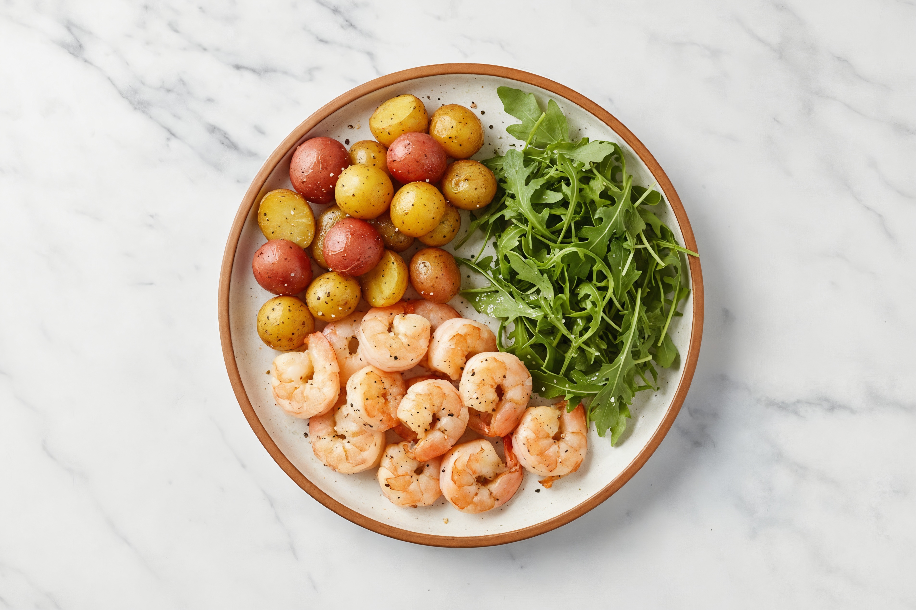 Balsamic Shrimp + Roasted Potatoes