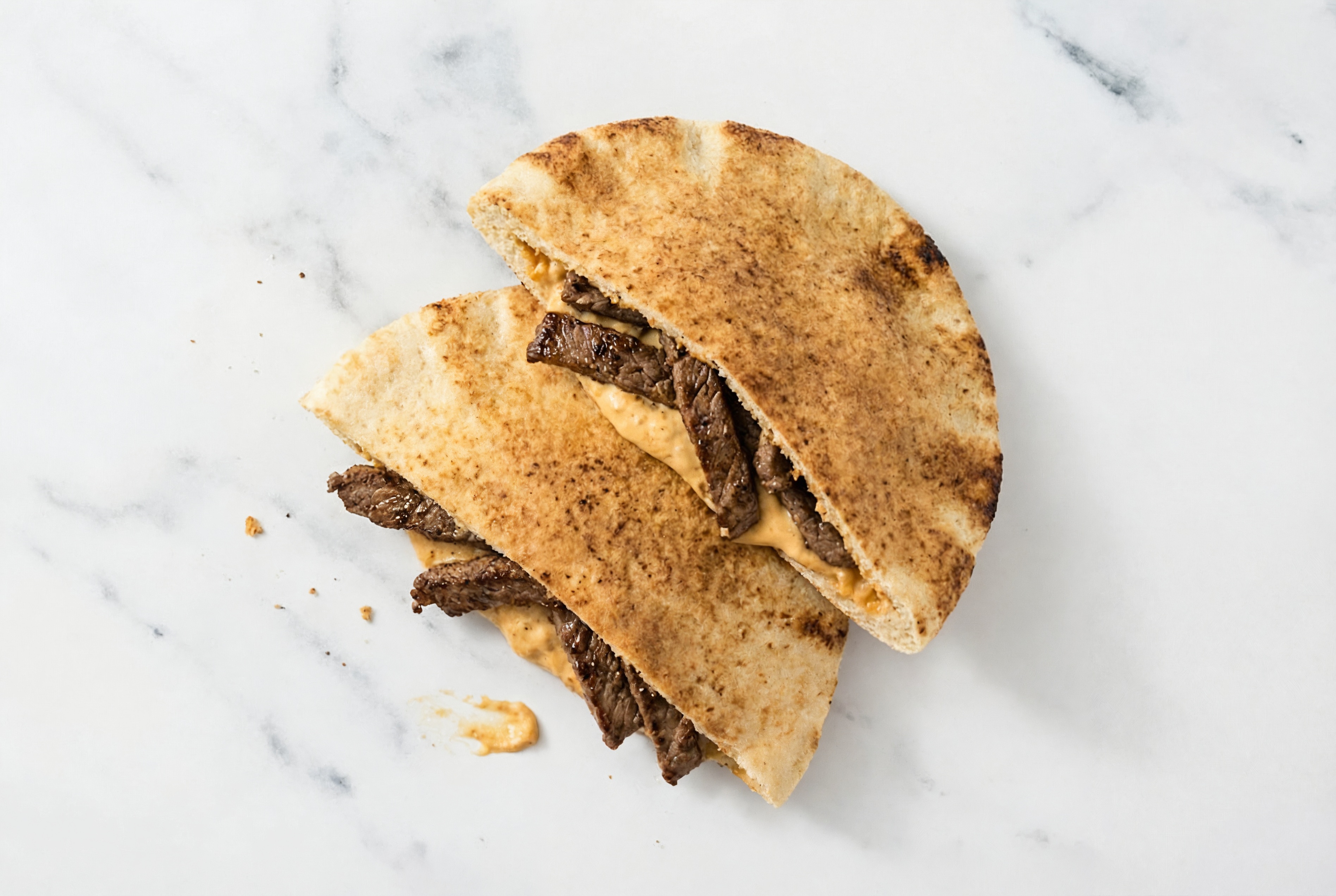 Herby Balsamic Beef + Homemade Hummus Traditional Pita Pocket