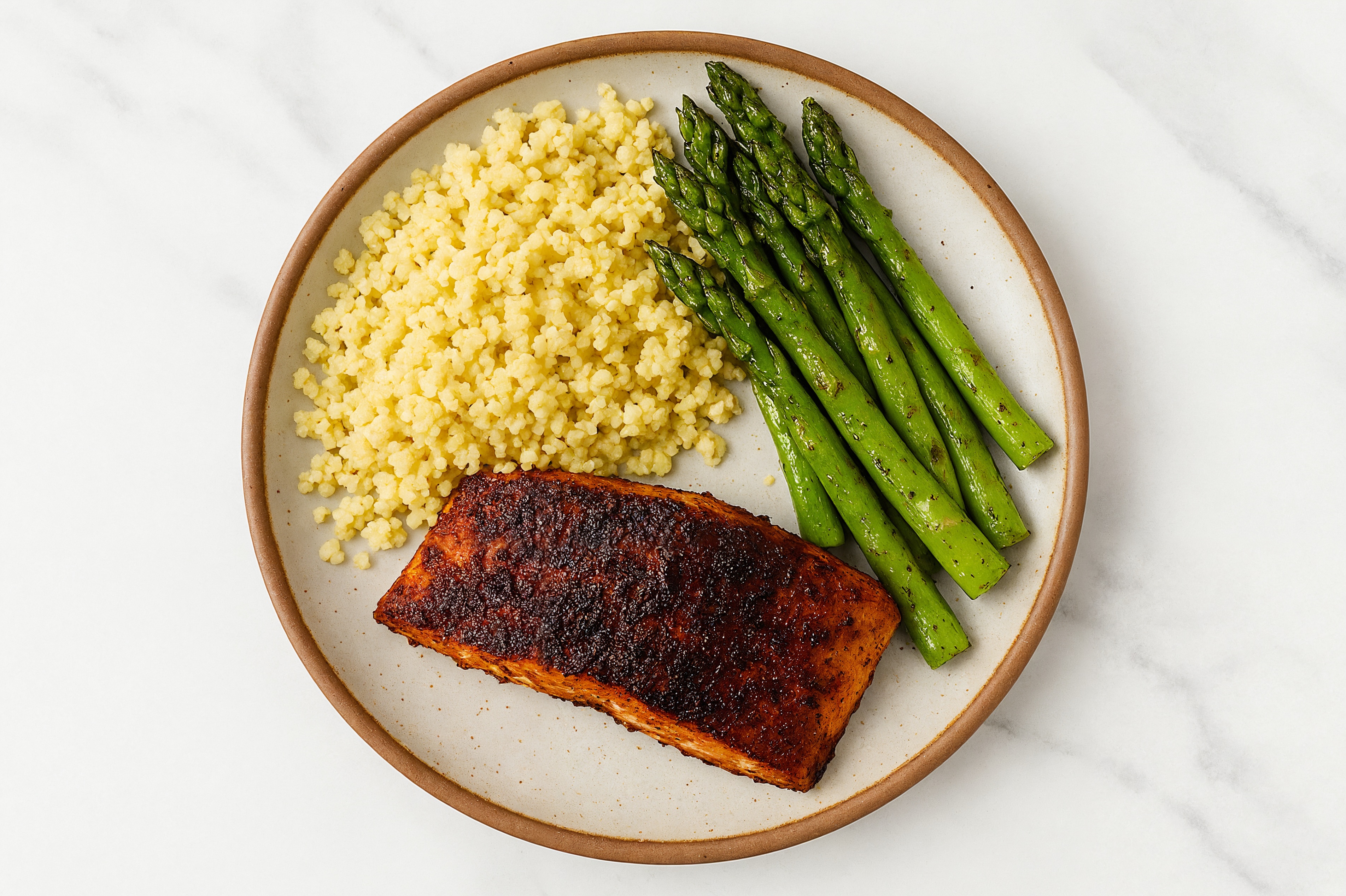 Blackened Wild Salmon + Traditional Couscous