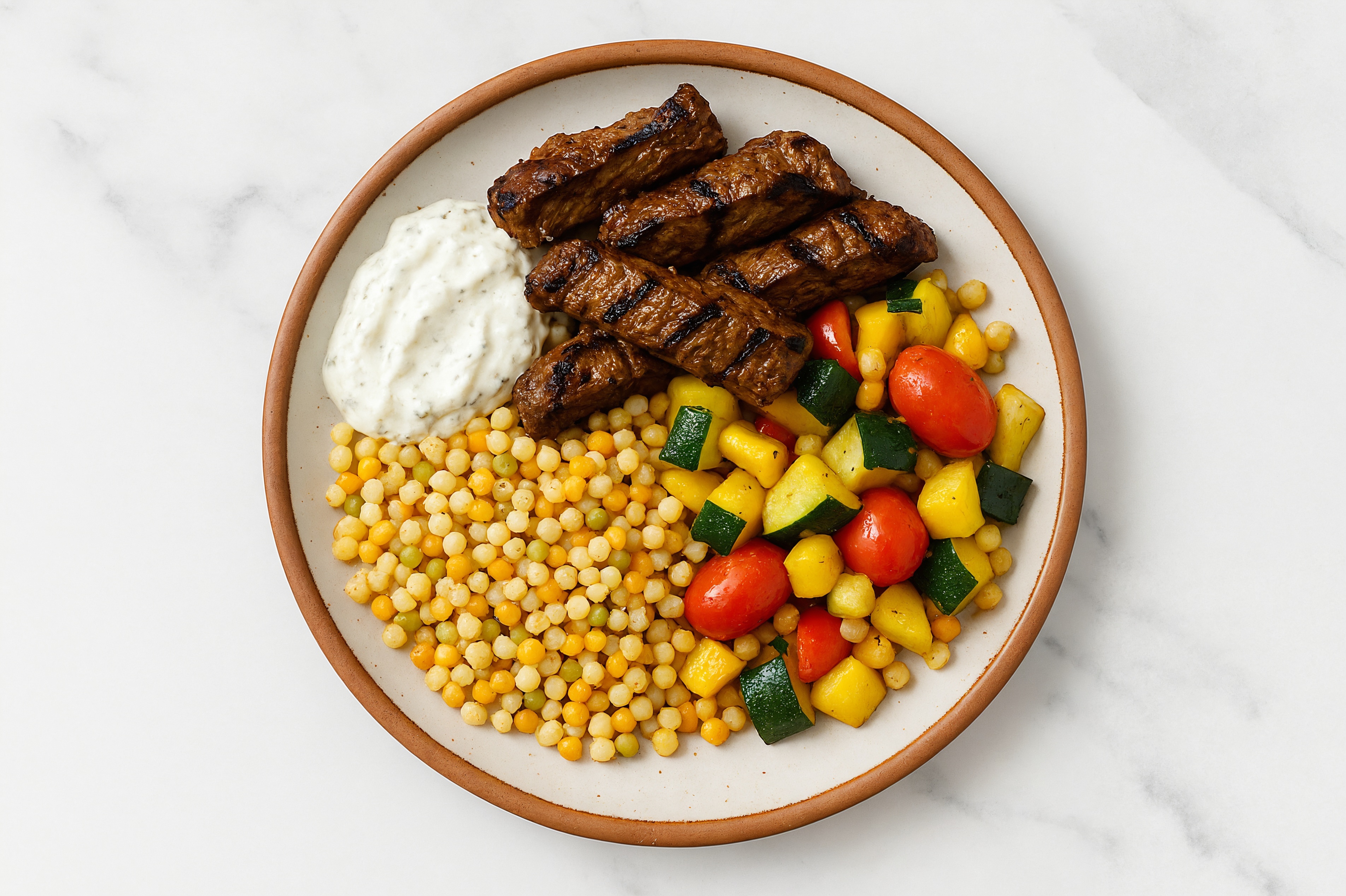 Beef Barbacoa + Summer Veg Couscous Bowl