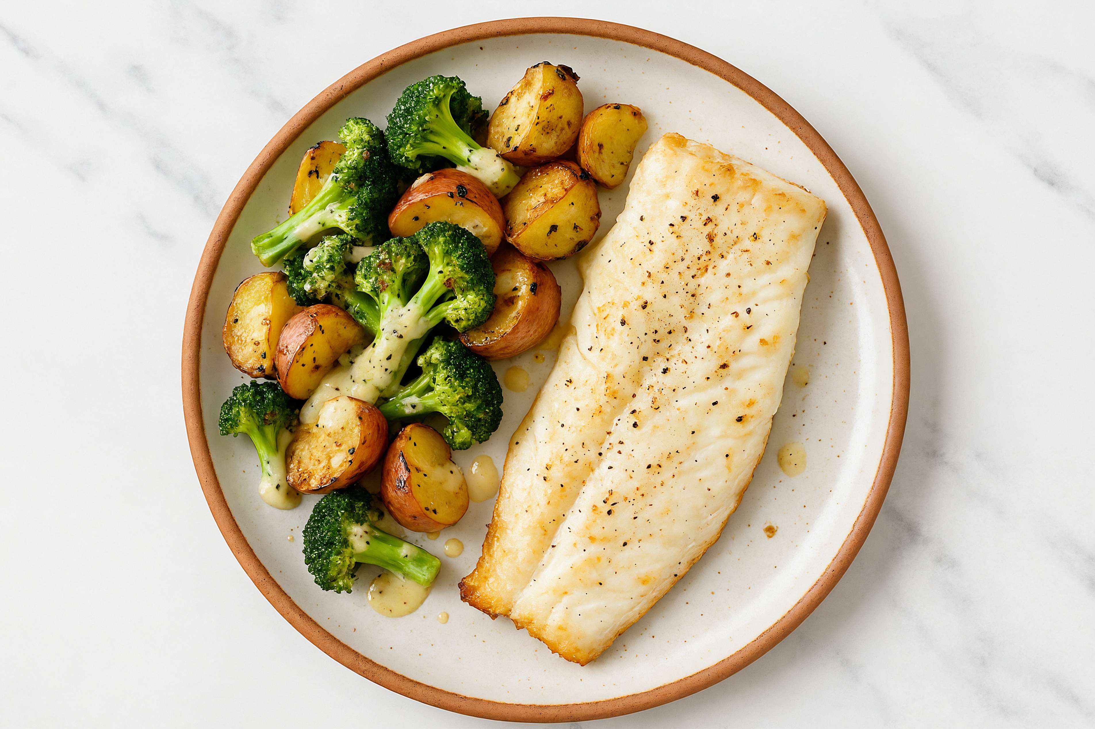 Sheet Pan Tahini-Cod with Potatoes & Broccoli