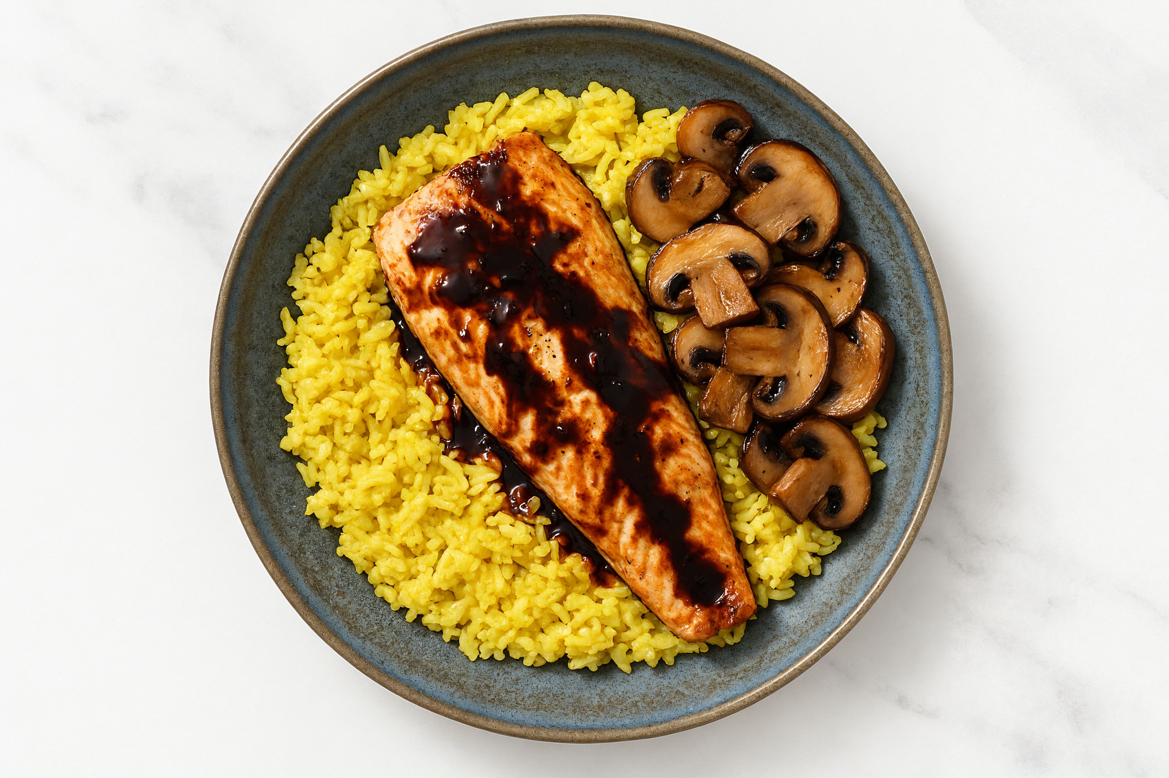 Japanese BBQ Trout + Organic Rice Bowl with Bella Mushrooms