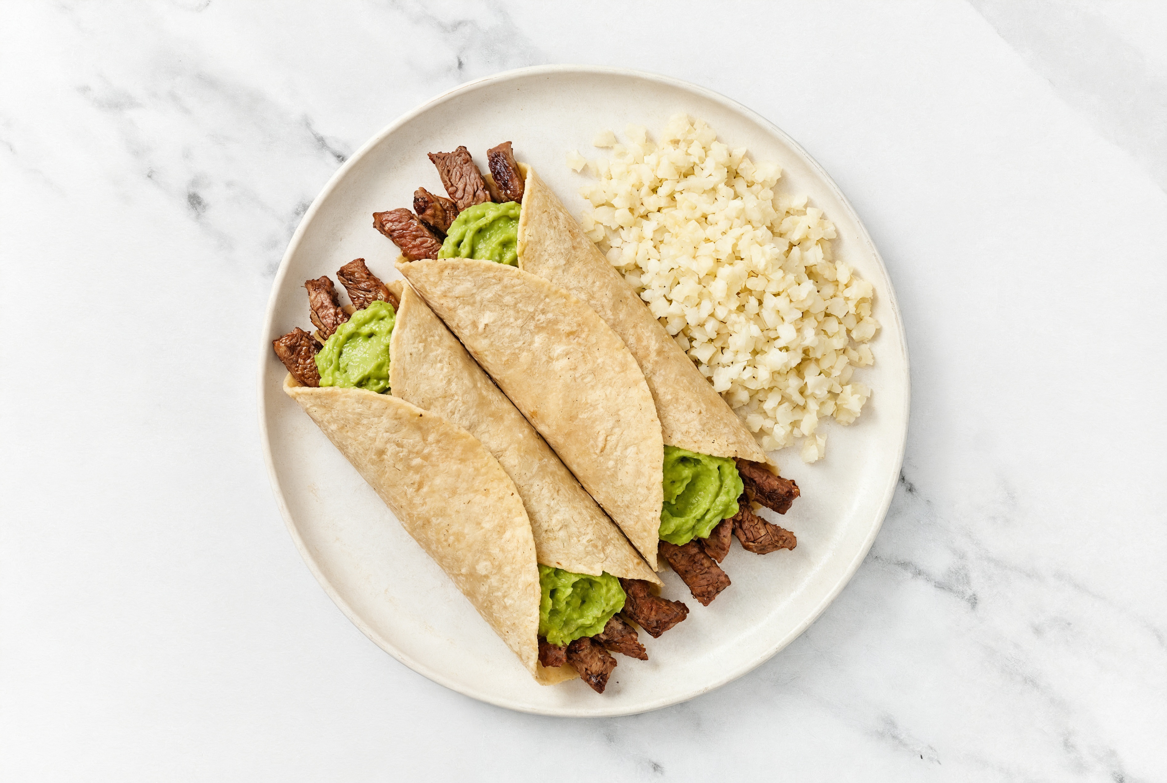  Beef + Guac Cauli Rice Burrito