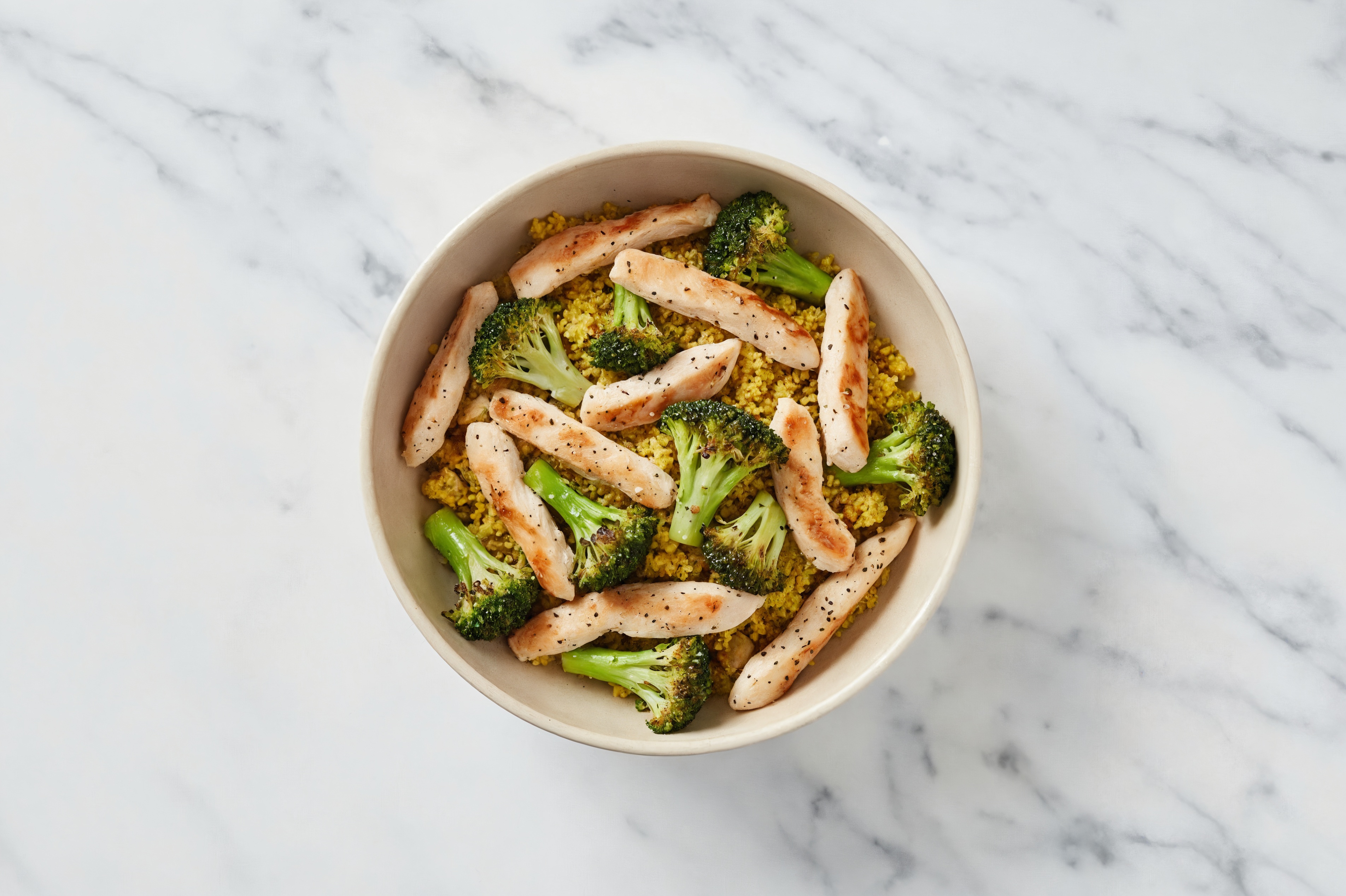Chicken + Broccoli Florets Spiced Couscous