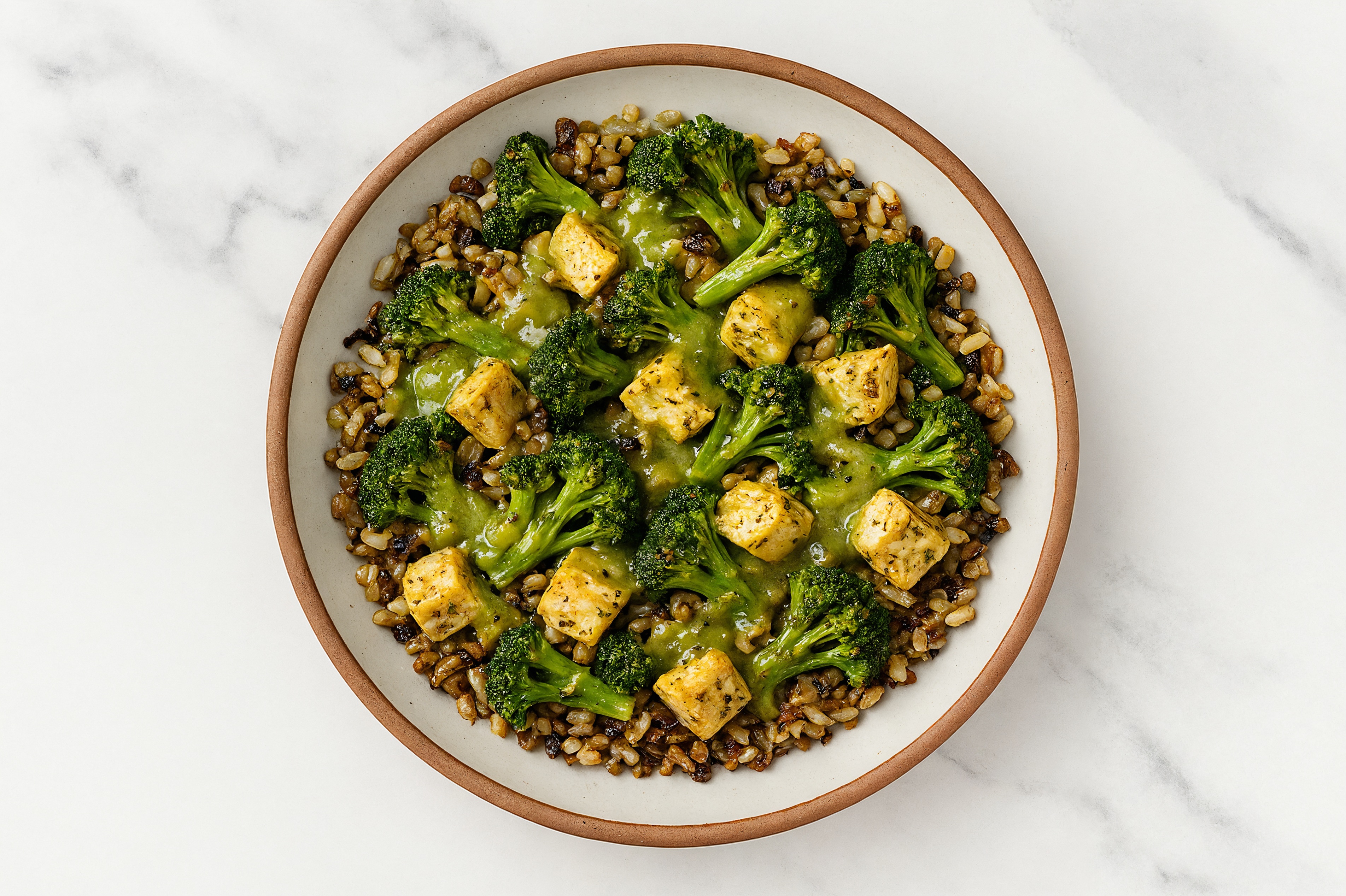 Green Chile Spiced Tofu Grain Bowl