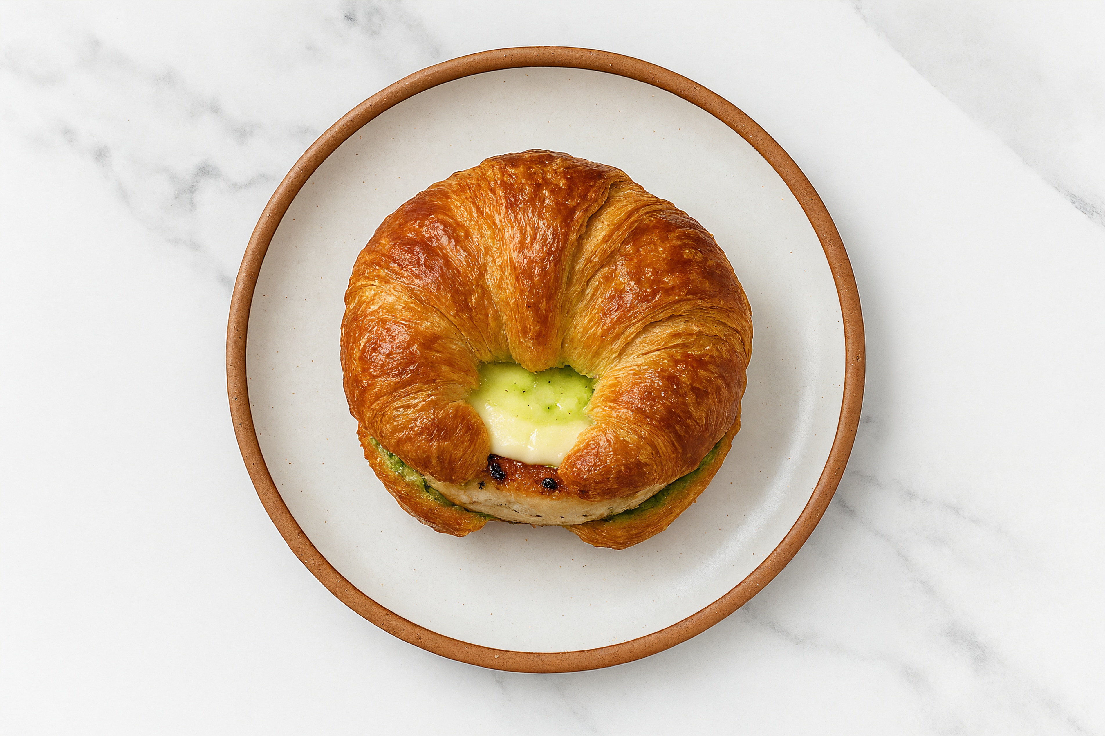 Bruschetta Chicken Patties with Mozzarella + Pesto Aioli on Croissant Buns