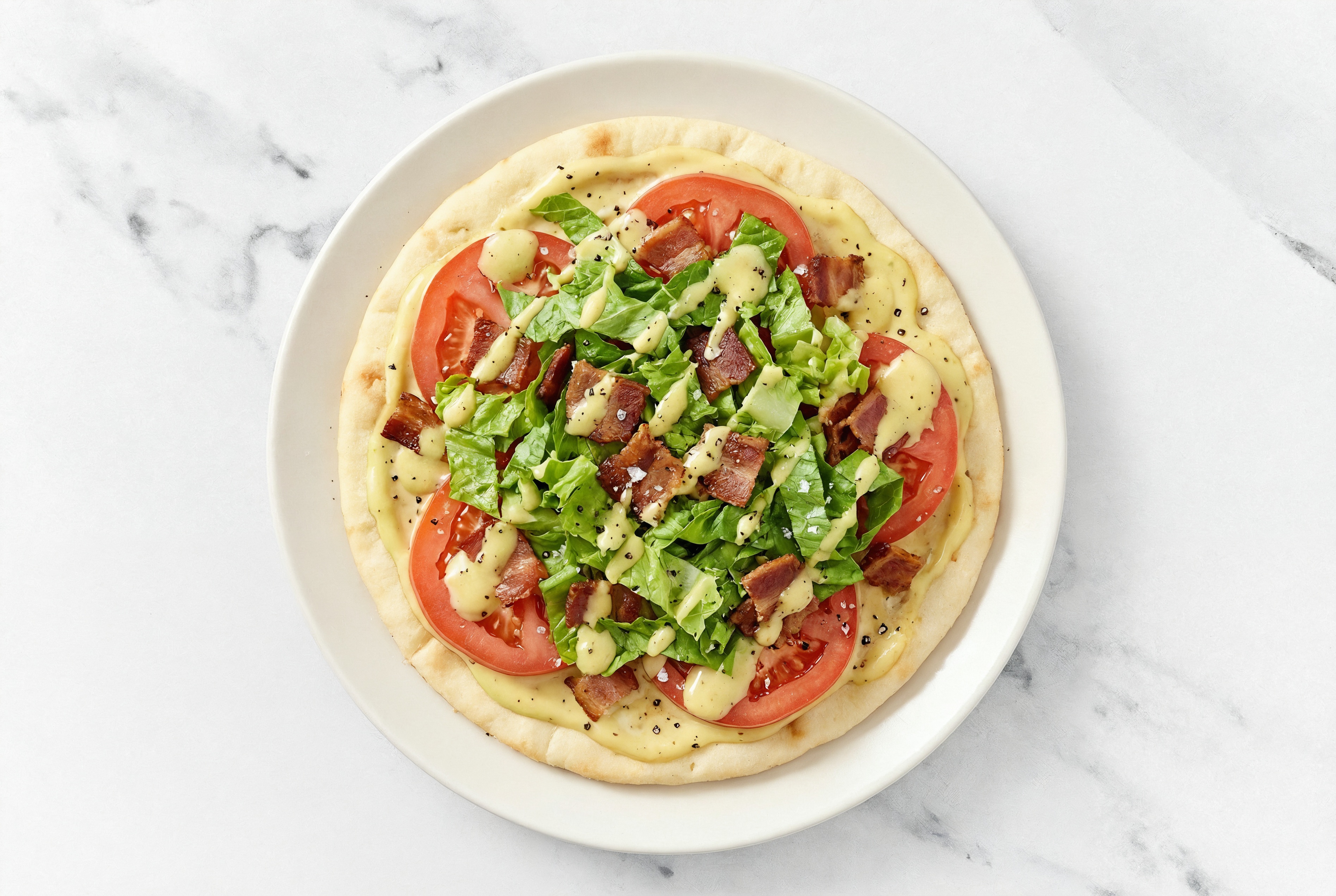 Herby Honey Mustard BLT Flatbread with Applewood Smoked Pork Bacon