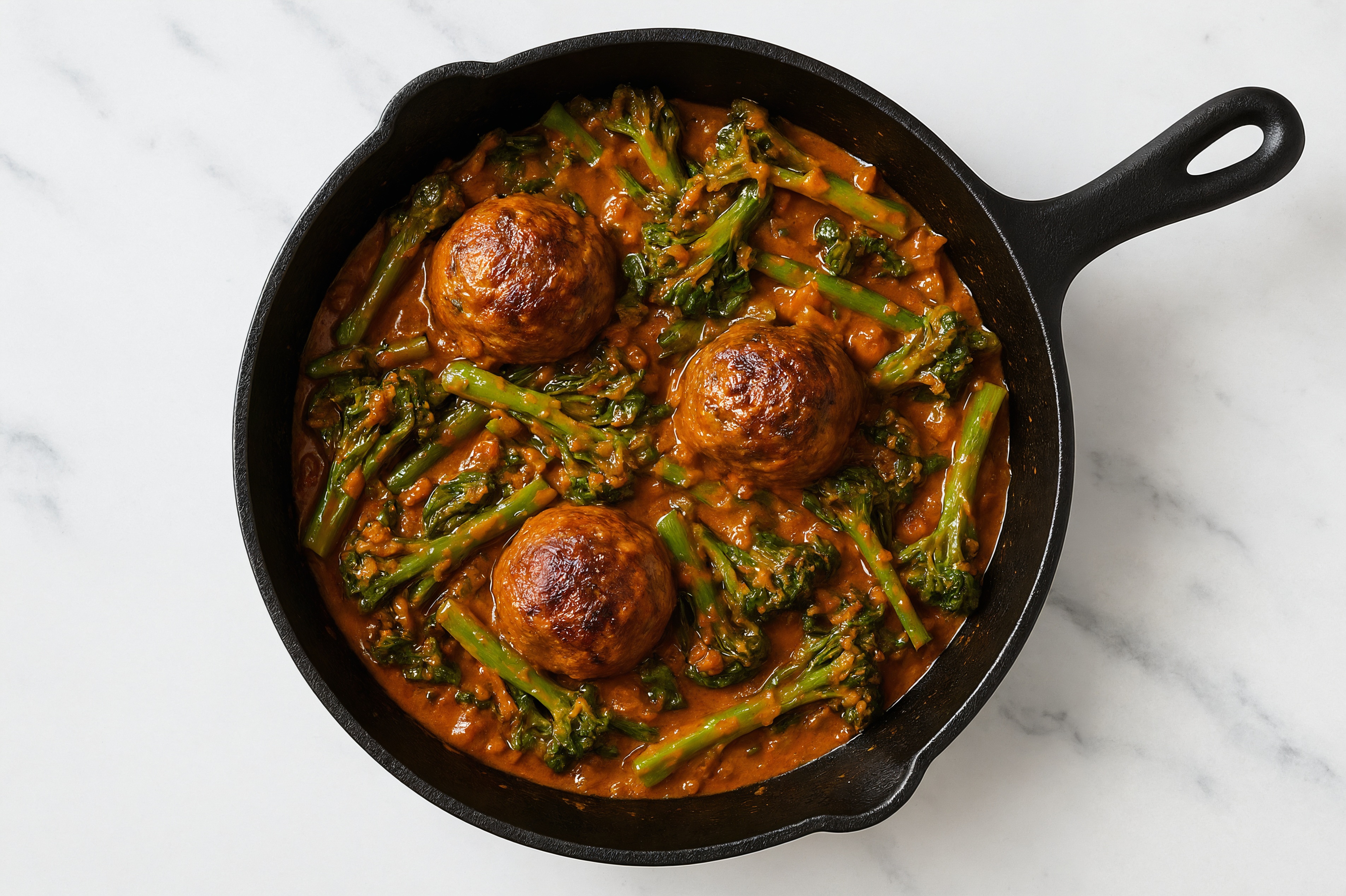 Tikka Masala Meatball Stir-Fry with Baby Broccoli