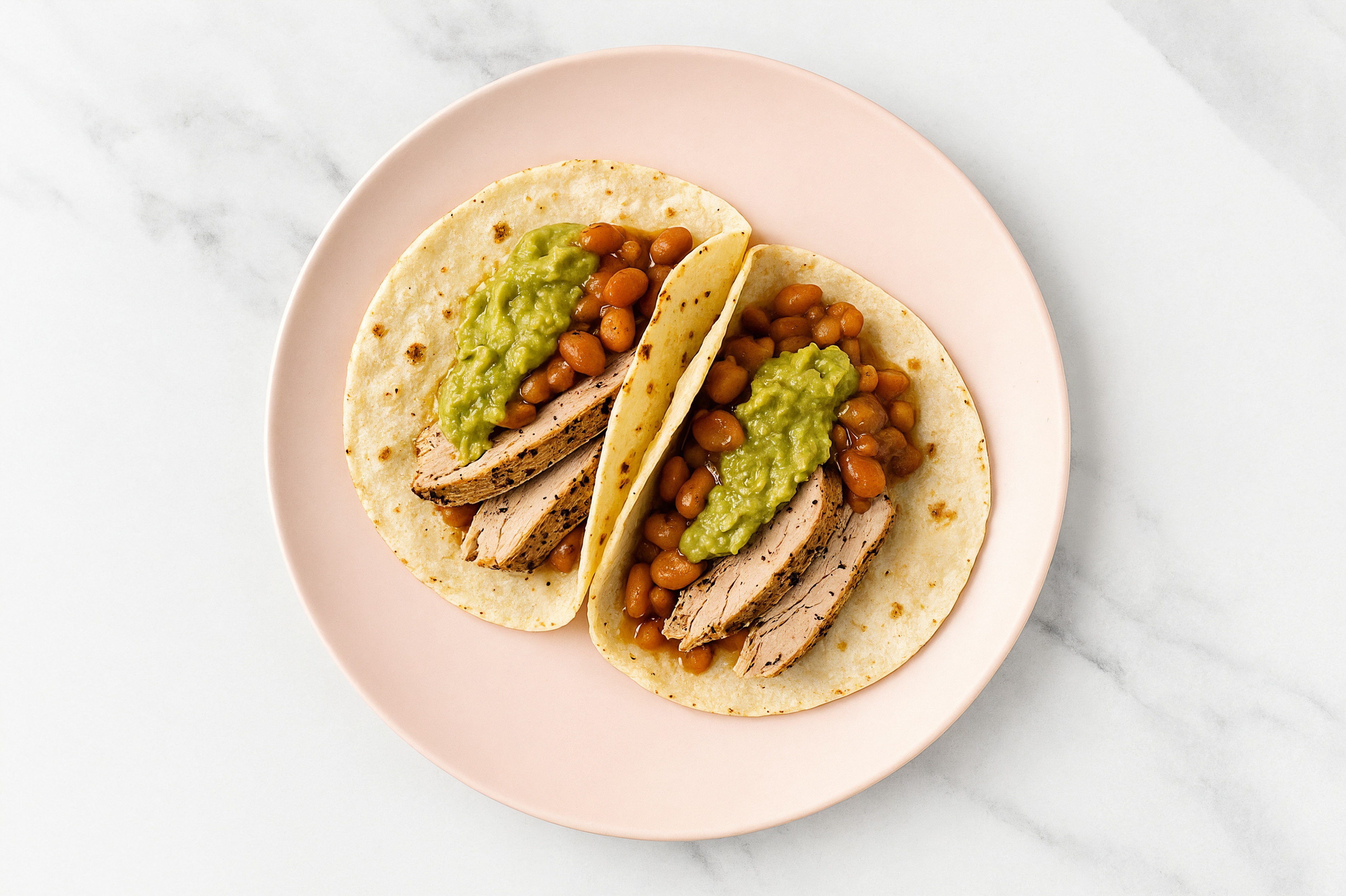 Hearty Cowboy Bean Tacos with Seared Tuna & Guacamole