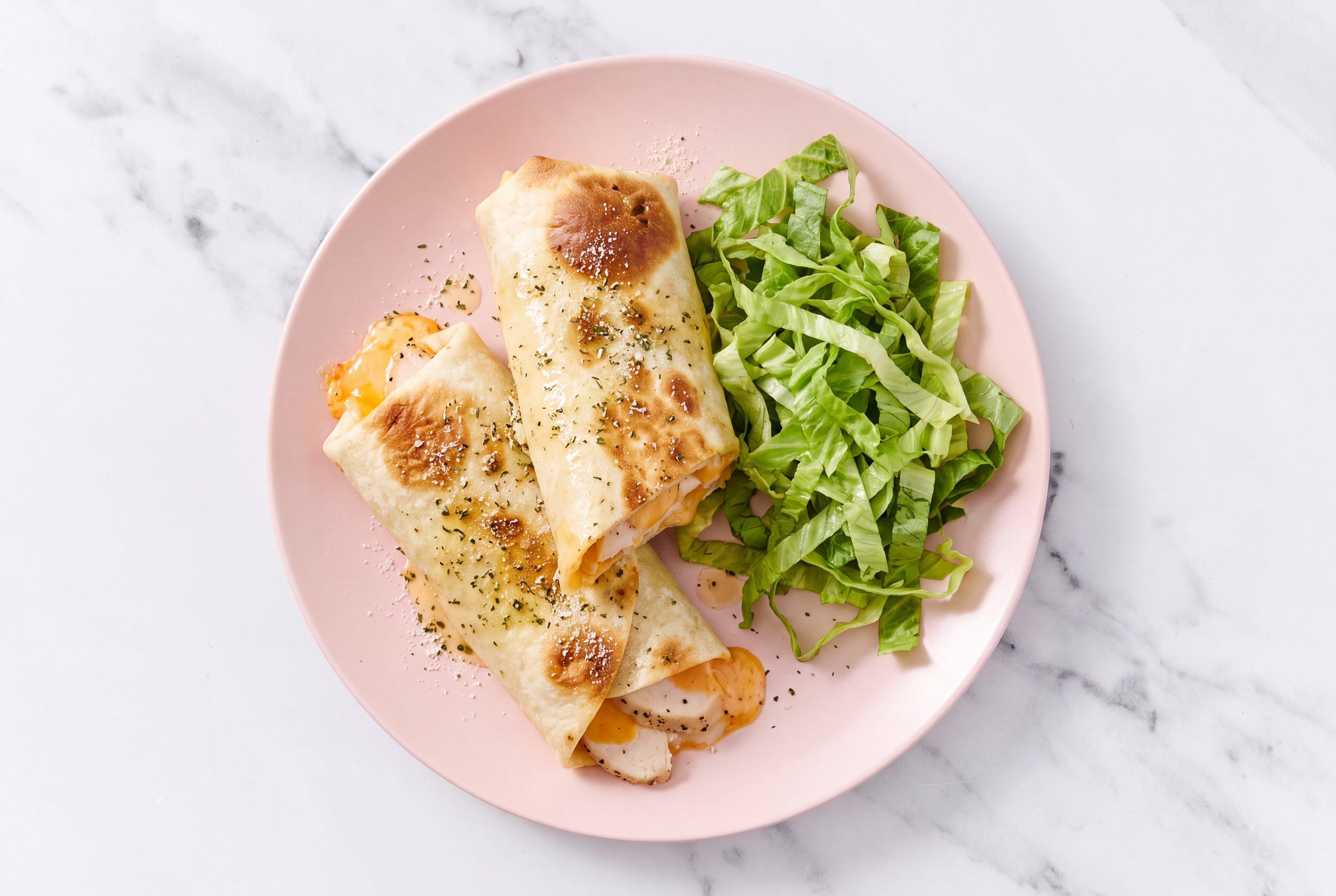 Ranch Seasoned Cheesy Dill Buffalo Chicken Chimichangas