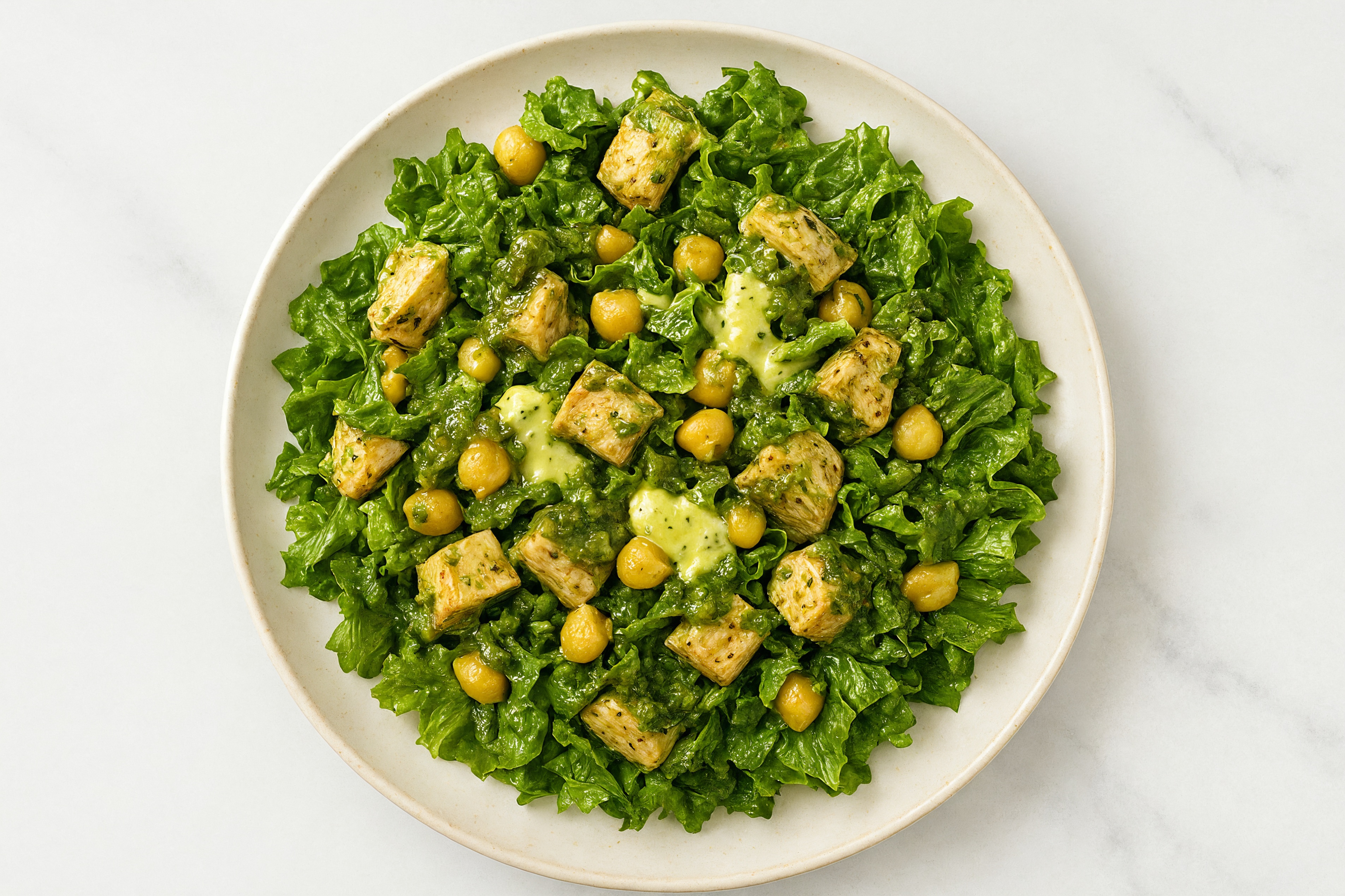 Honey Mustard Saag Chicken + Chickpea Salad