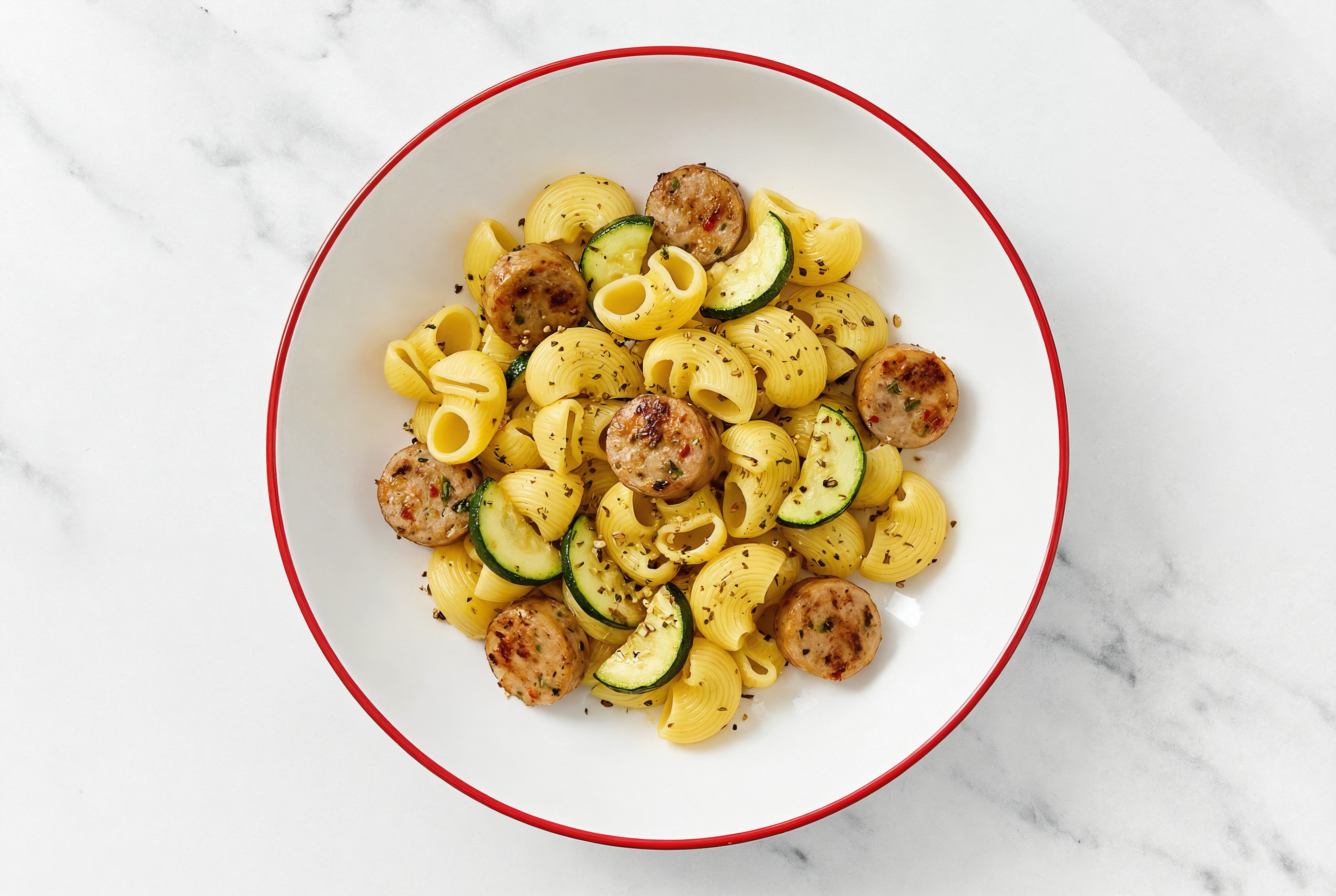  Balsamic Chicken Sausage + Veggie Chiocciole Pasta