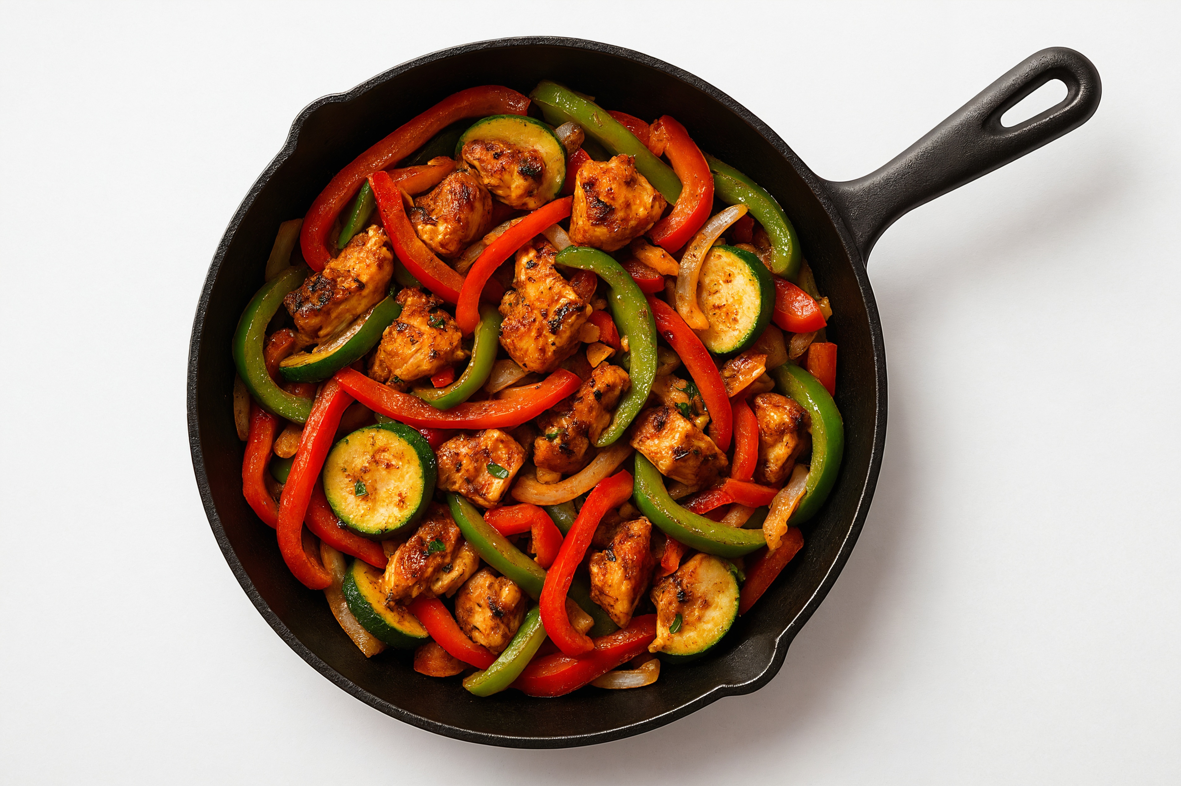 Blackened Halibut with Zucchini + Peppers