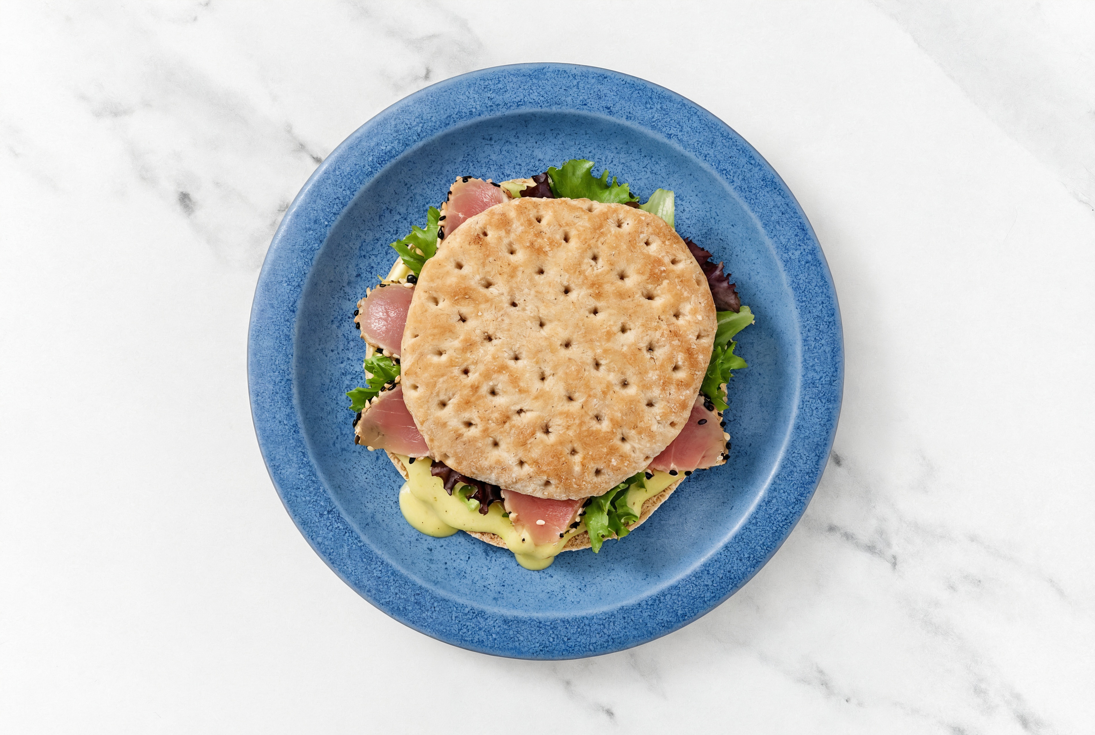 Smoked Tuna, Sweet Spring Mix Lettuce on Multigrain with Honey Mustard Garlic Sauce