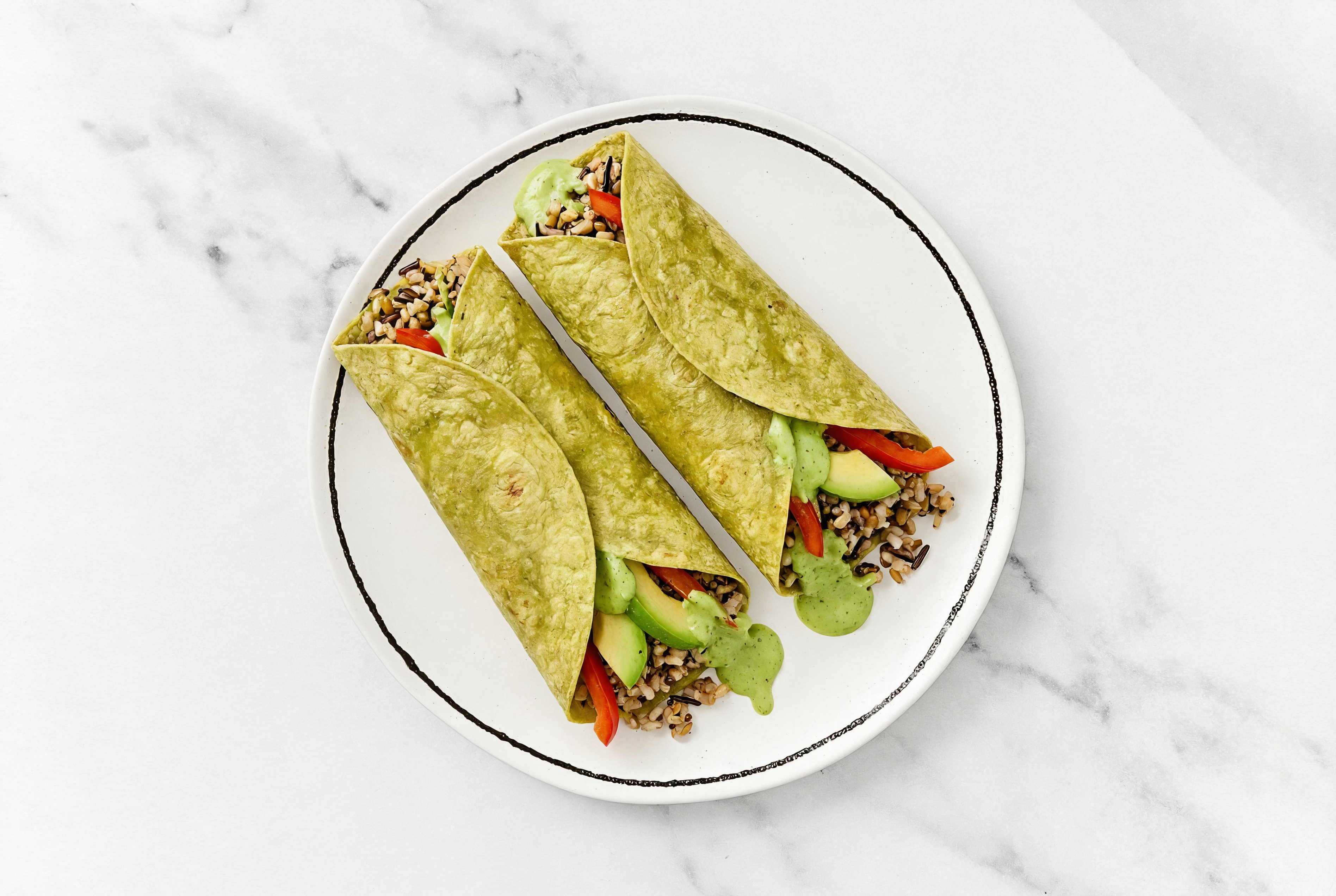 Red Pepper + Avocado Burrito Wrap with Spinach Tortilla