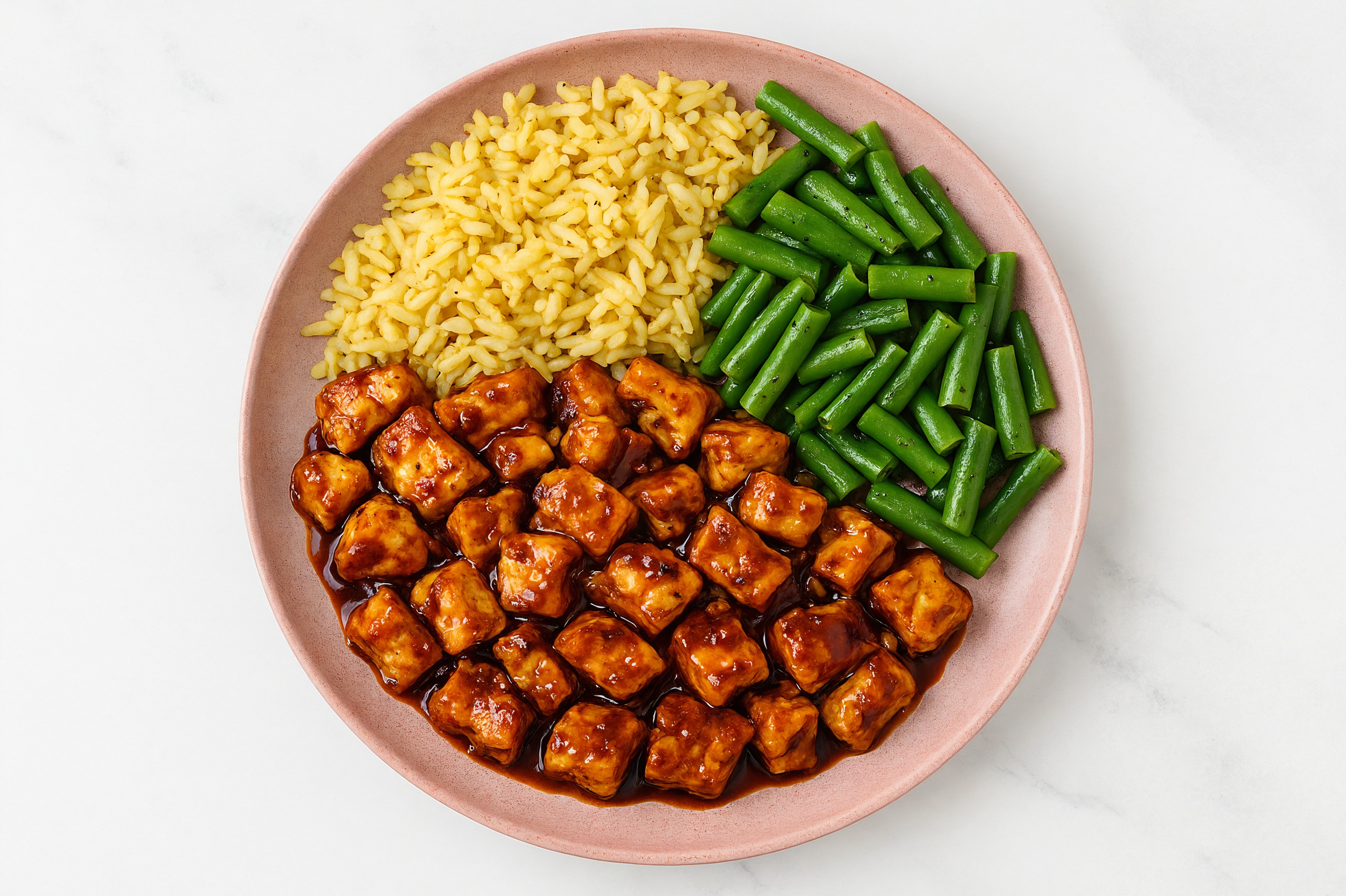 Teriyaki Tofu + Green Beans Seasoned Jasmine Rice Bowl