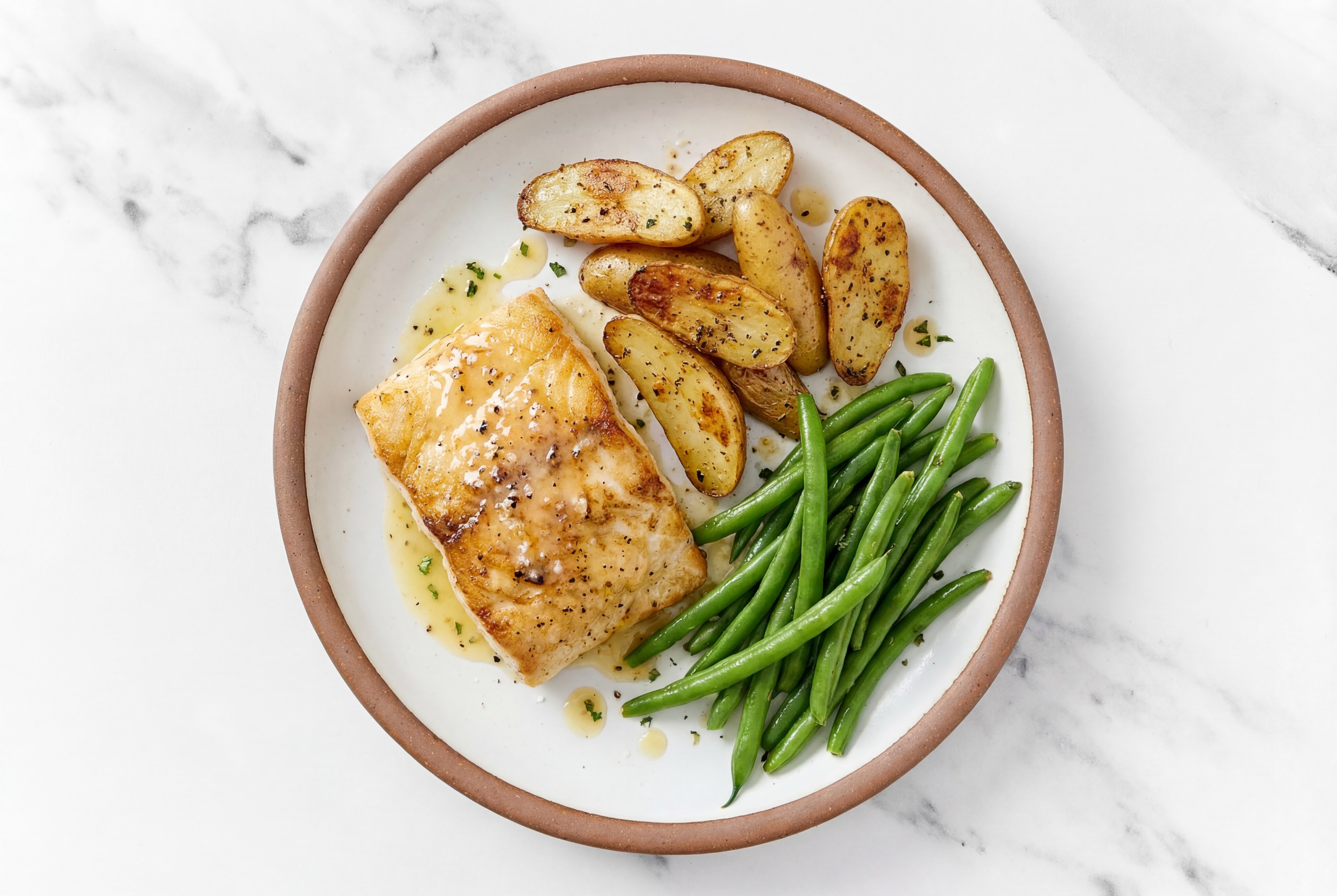 Lemon-Butter Barramundi with Fingerling Potatoes & Green Beans