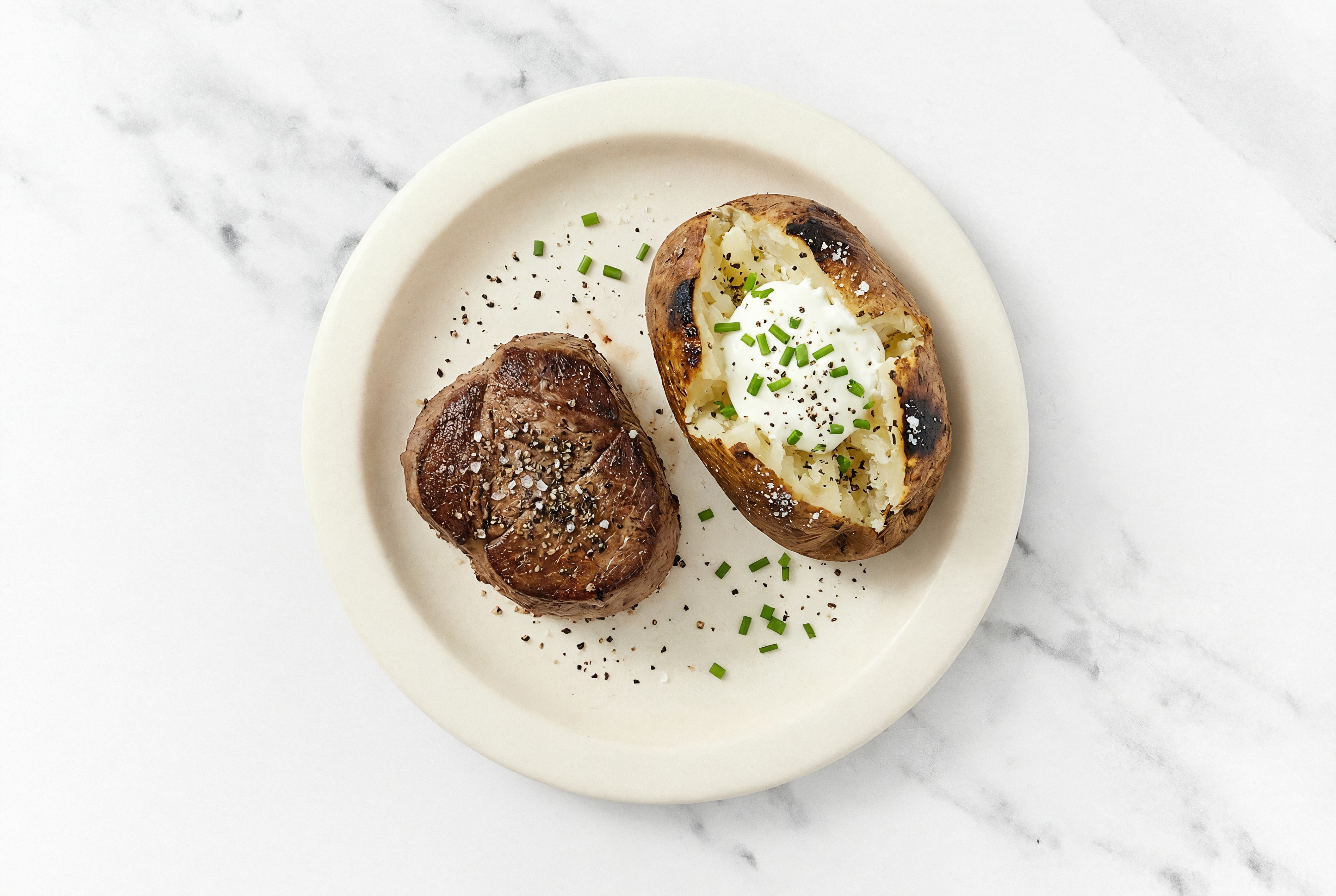 Filet Mignon + Sour Cream Baked Potatoes