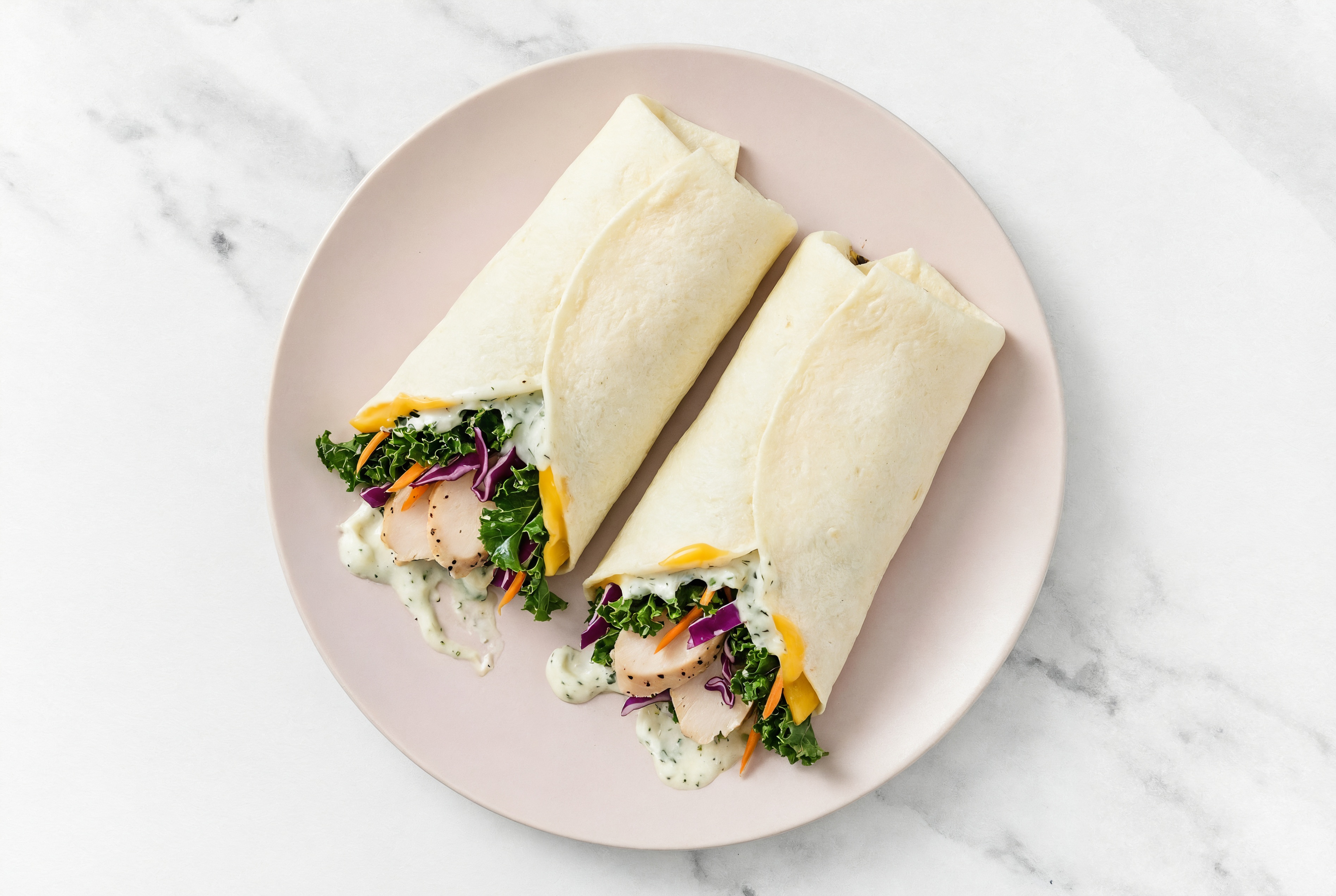 Tzatziki Roasted Chicken + American Wraps with Rainbow Veggies