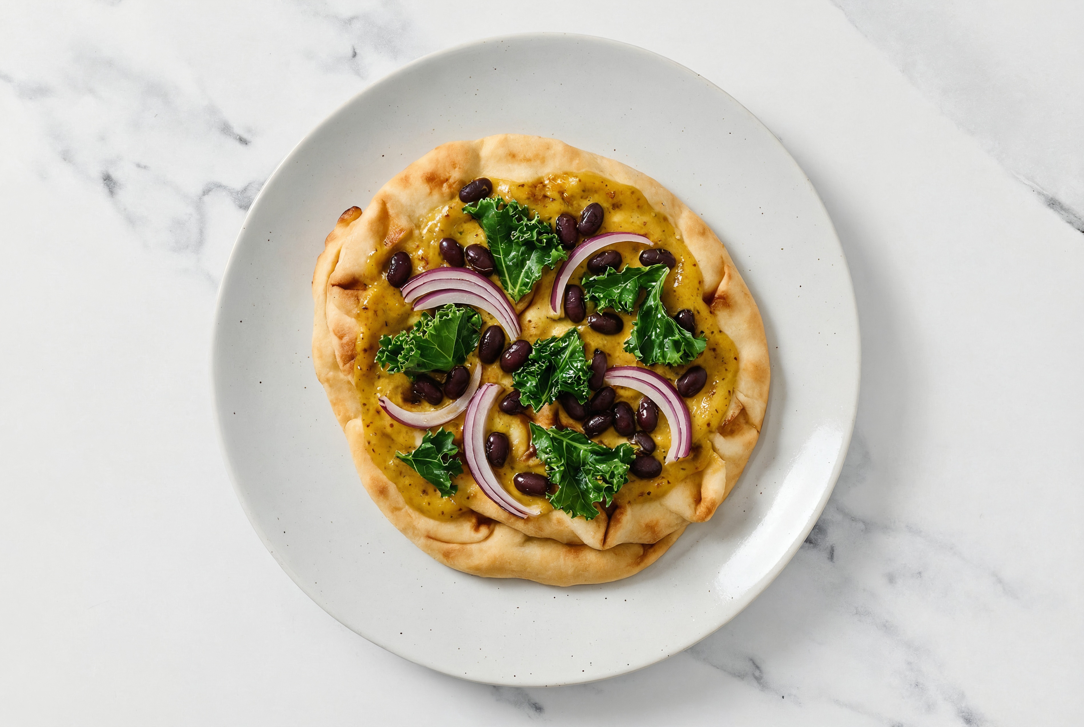 Curried Black Bean Naan Flatbread