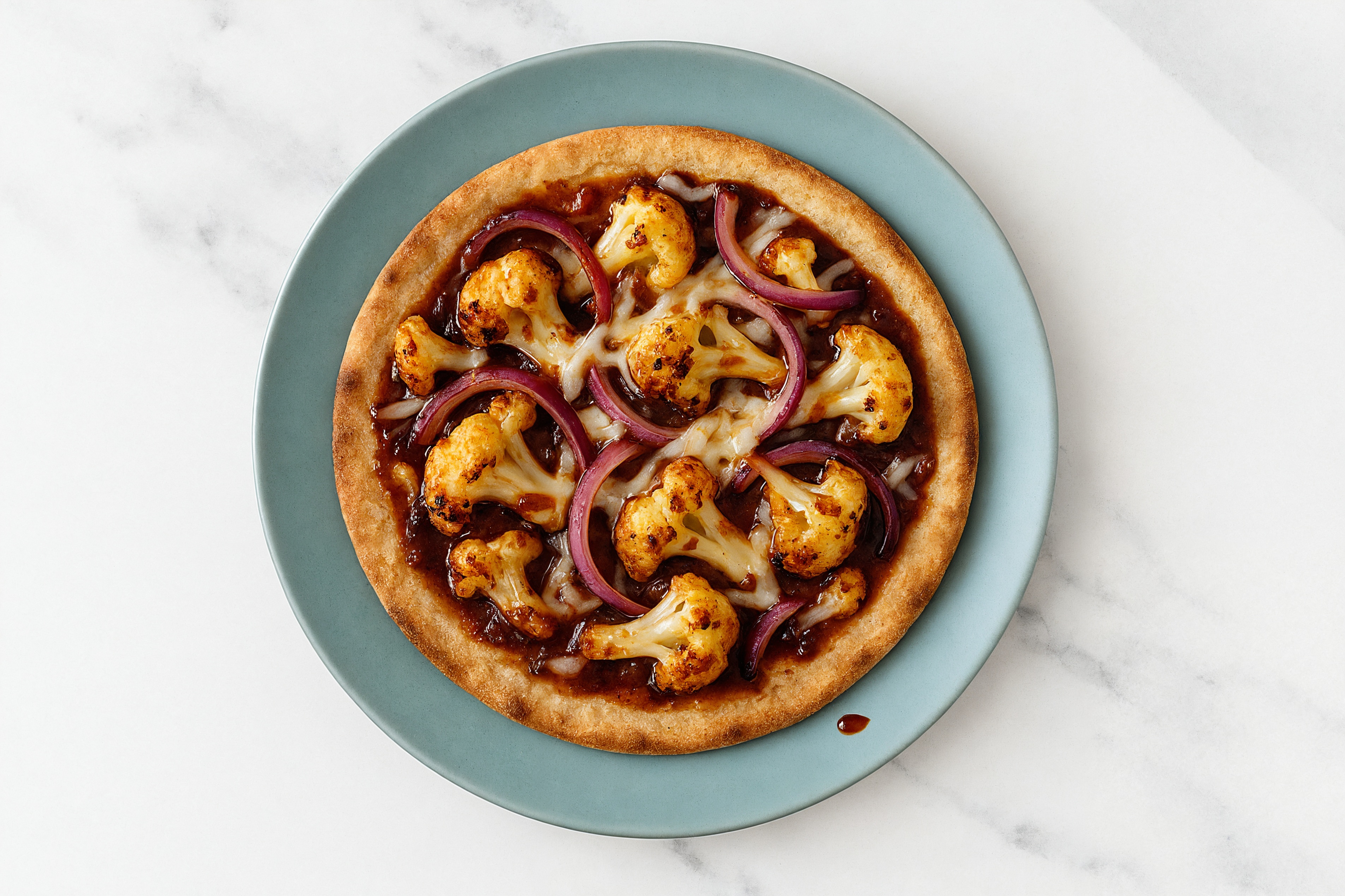 Herby Cheezy BBQ Cauliflower Whole Grain Pita Pockets Flatbread