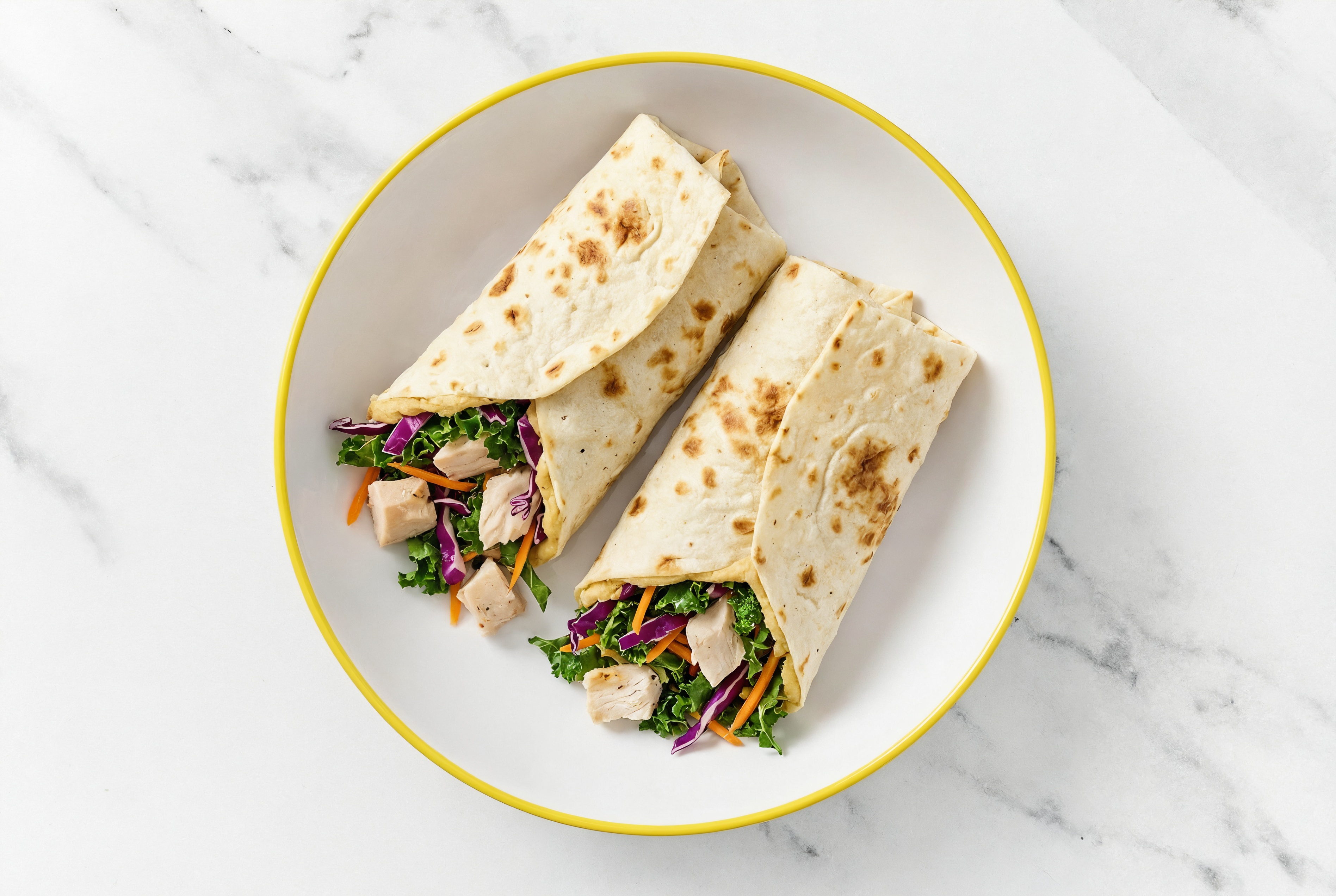 Lemony French Onion Hummus + Chicken Lavash Wrap