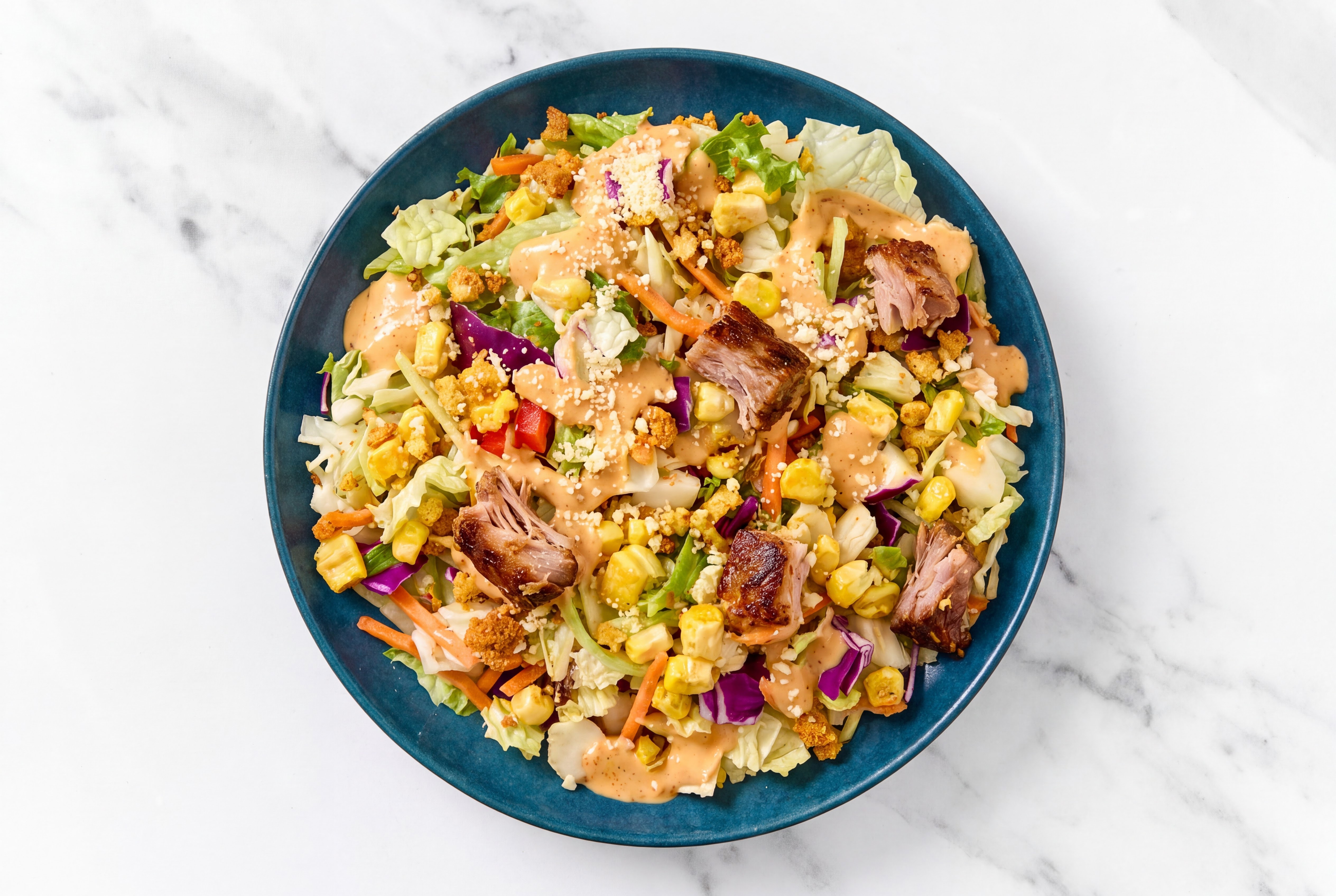 Street Corn Kalua Pork Salad with Red Bell Organic Pepper