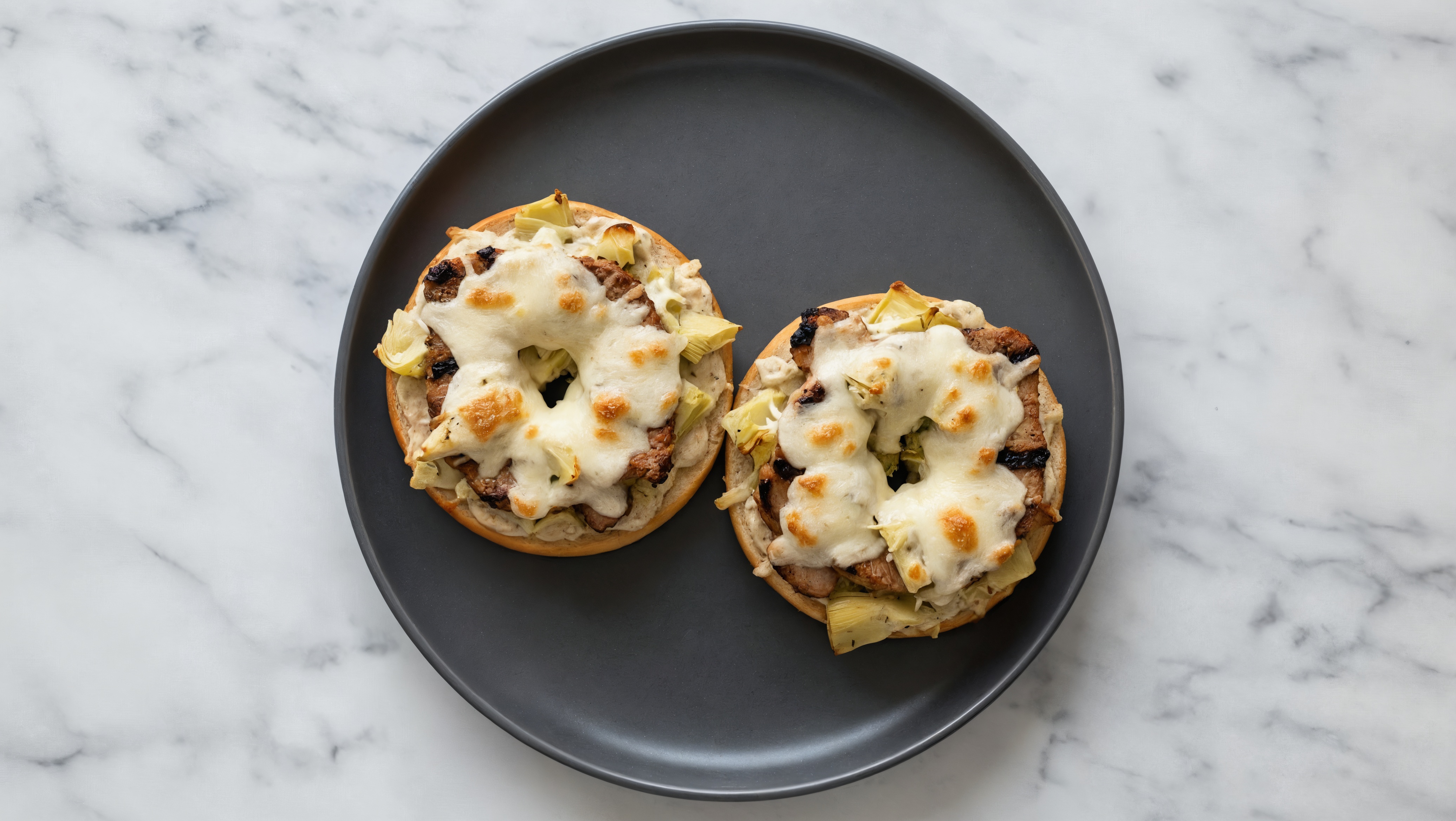 Truffle Pork + Artichoke Pizza Gluten-Free Plain Bagels