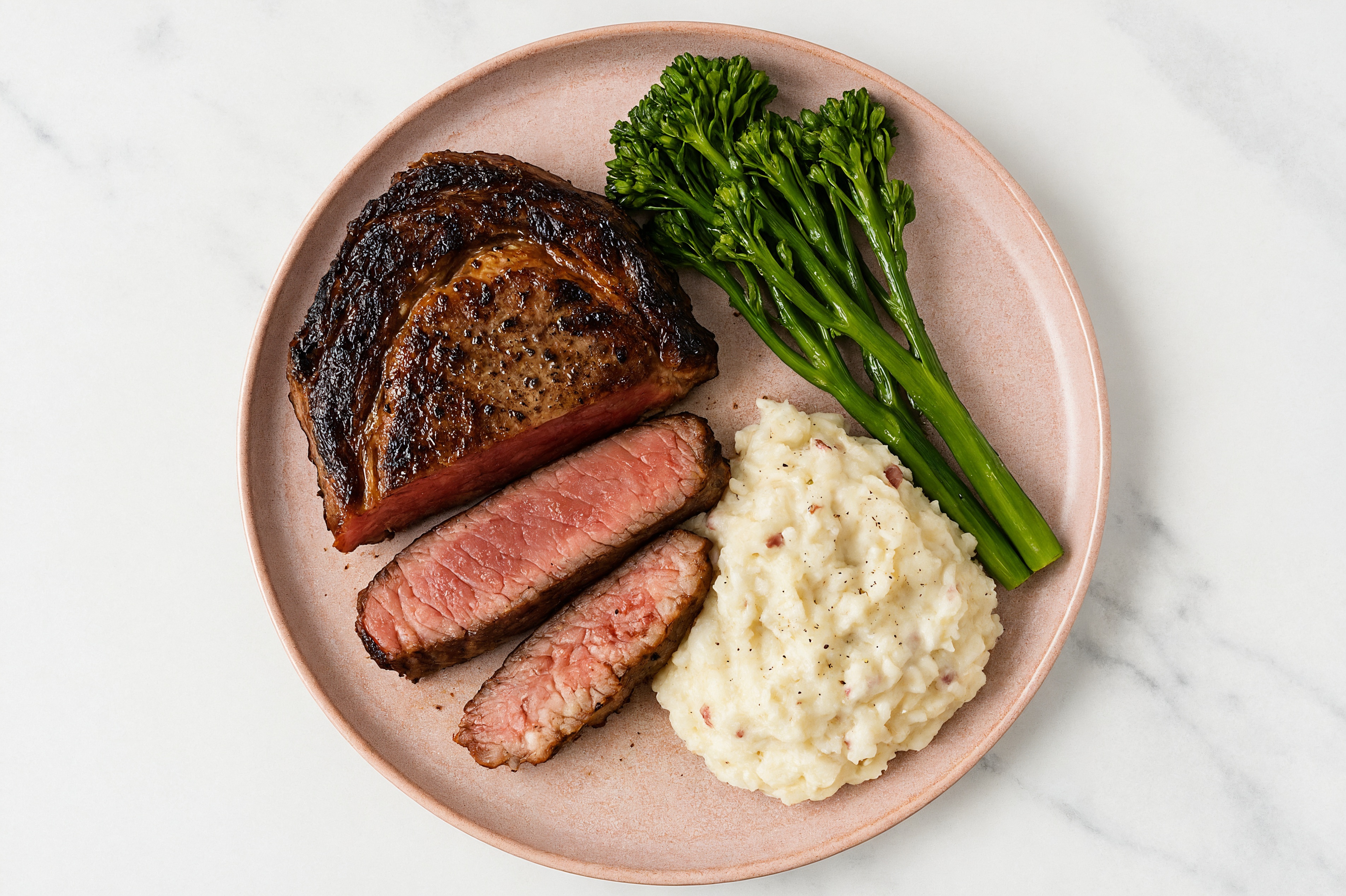 Steak + Creamy Mashed Red Potatoes