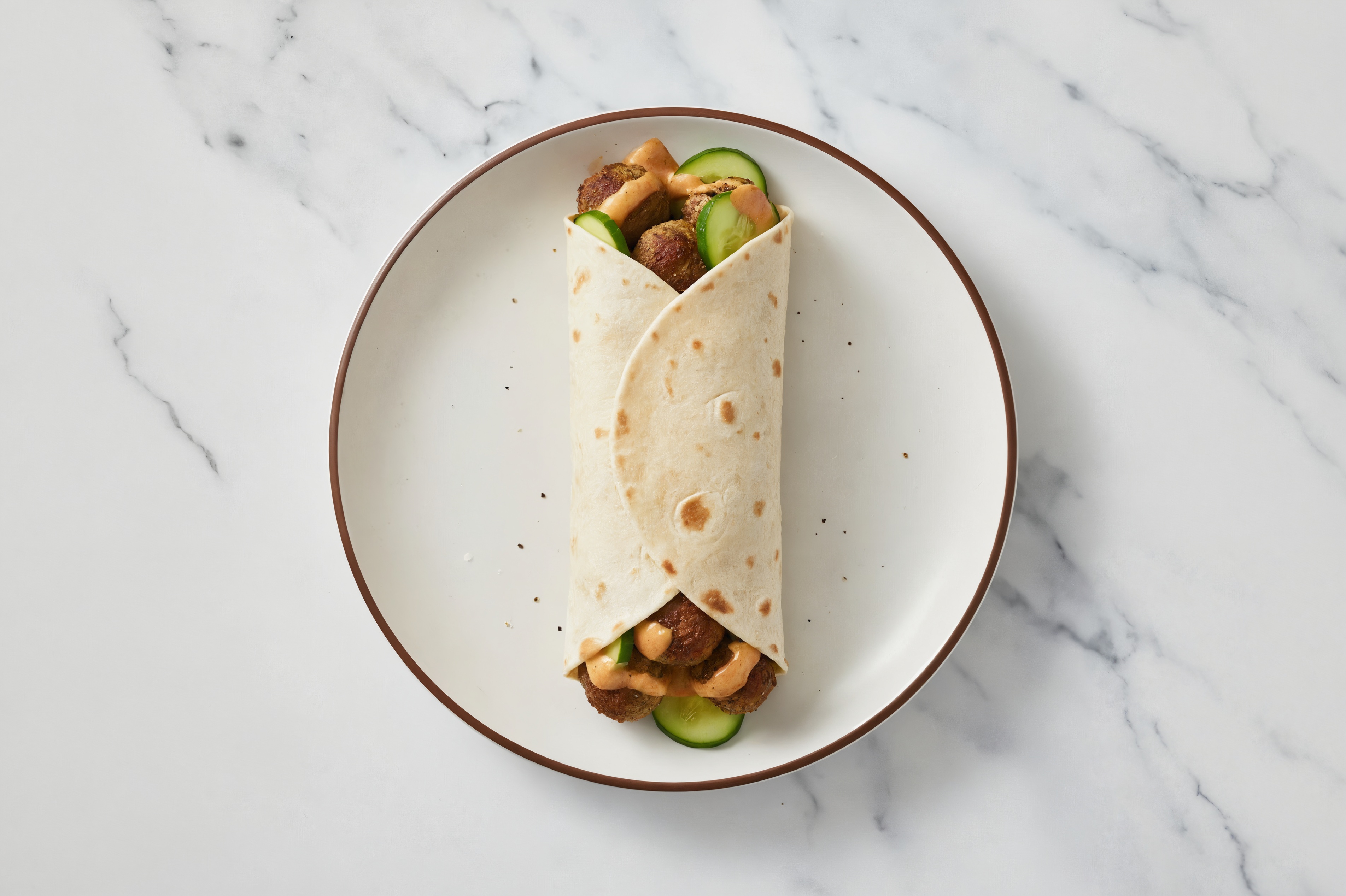  Lamb Kofta Lavash Wrap with Garlicky Smoky BBQ Dipping Sauce
