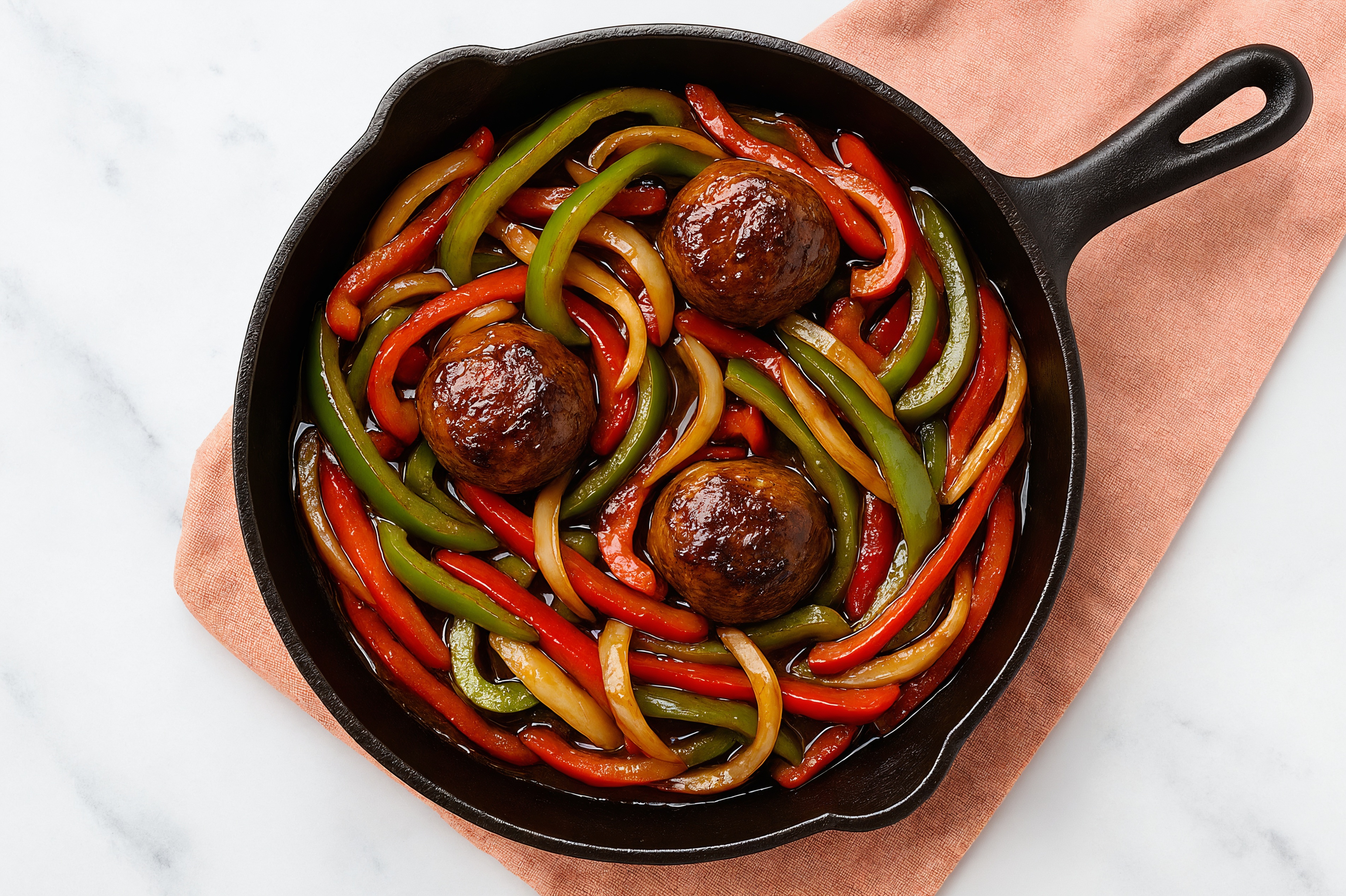 Teriyaki Meatball Stir-Fry with Bell Peppers