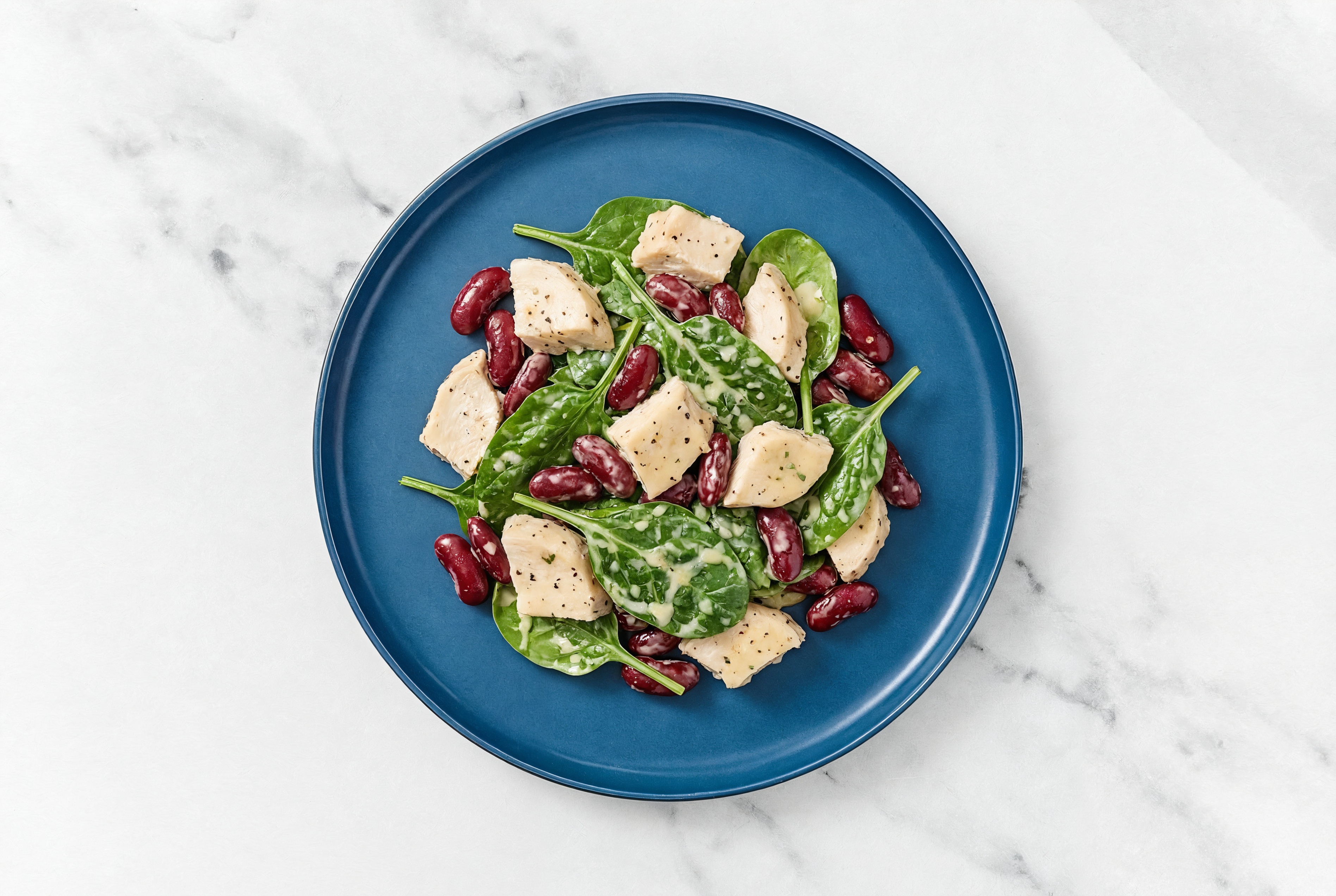 Chicken + Kidney Beans Organic Spinach Caesar