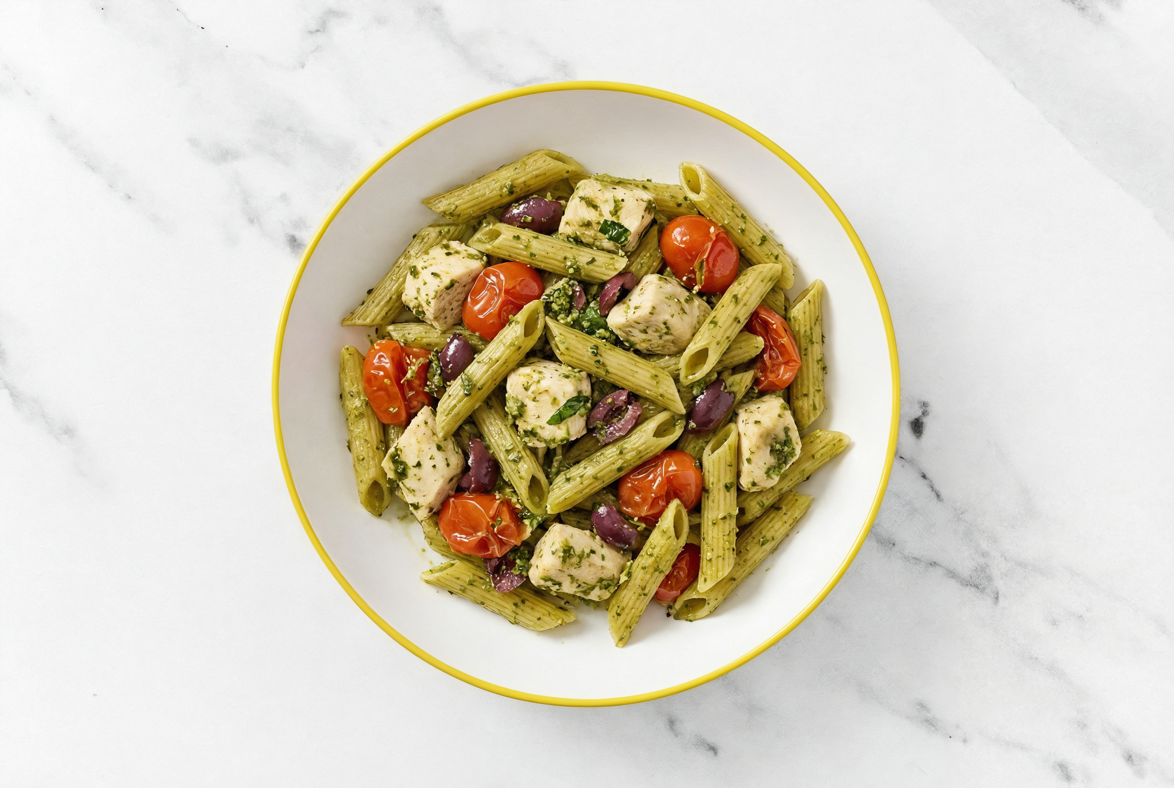 Pesto Puttanesca + Chicken Sourdough Penne Rigate