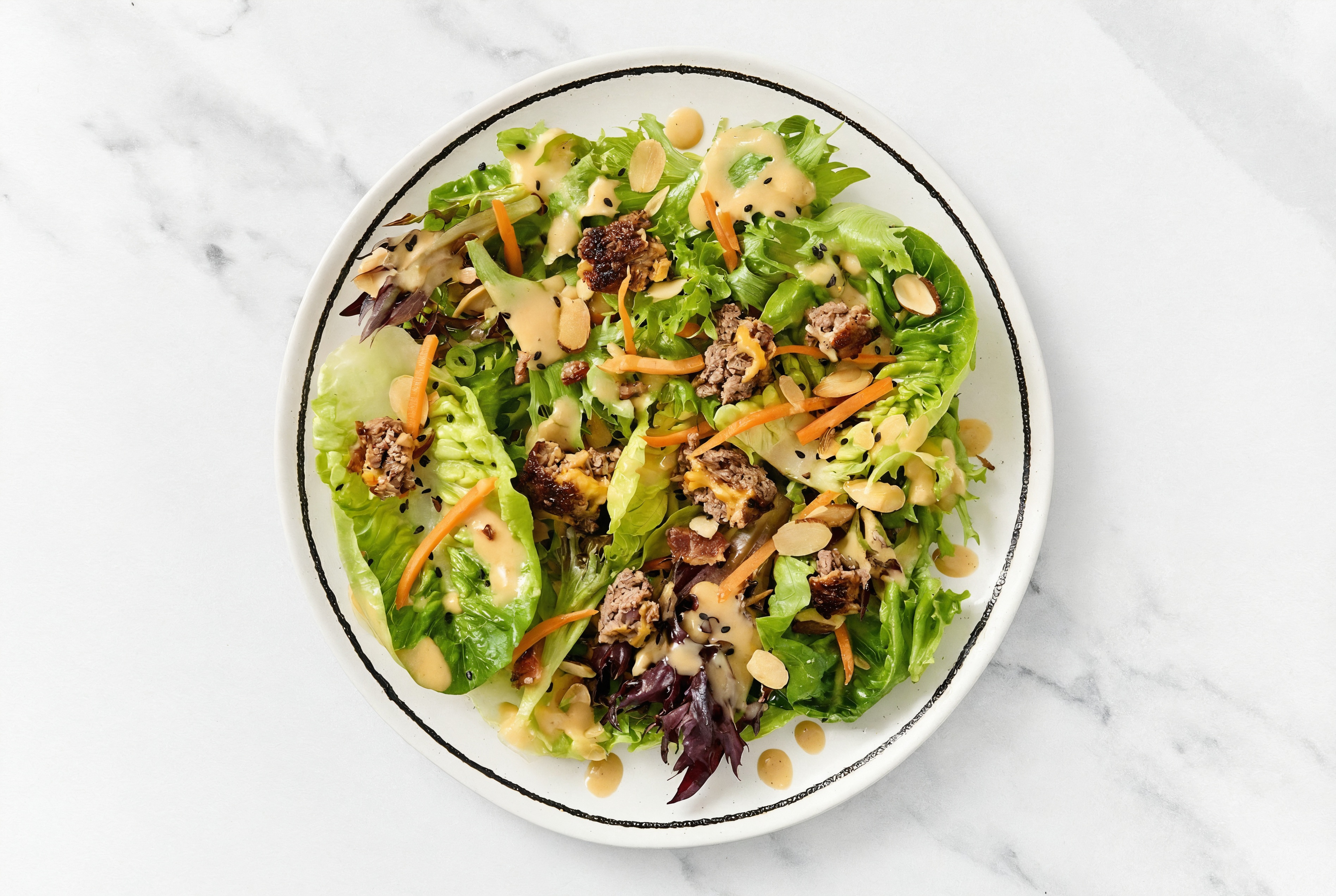 Little Gem Salad with Bacon + Cheddar Beef