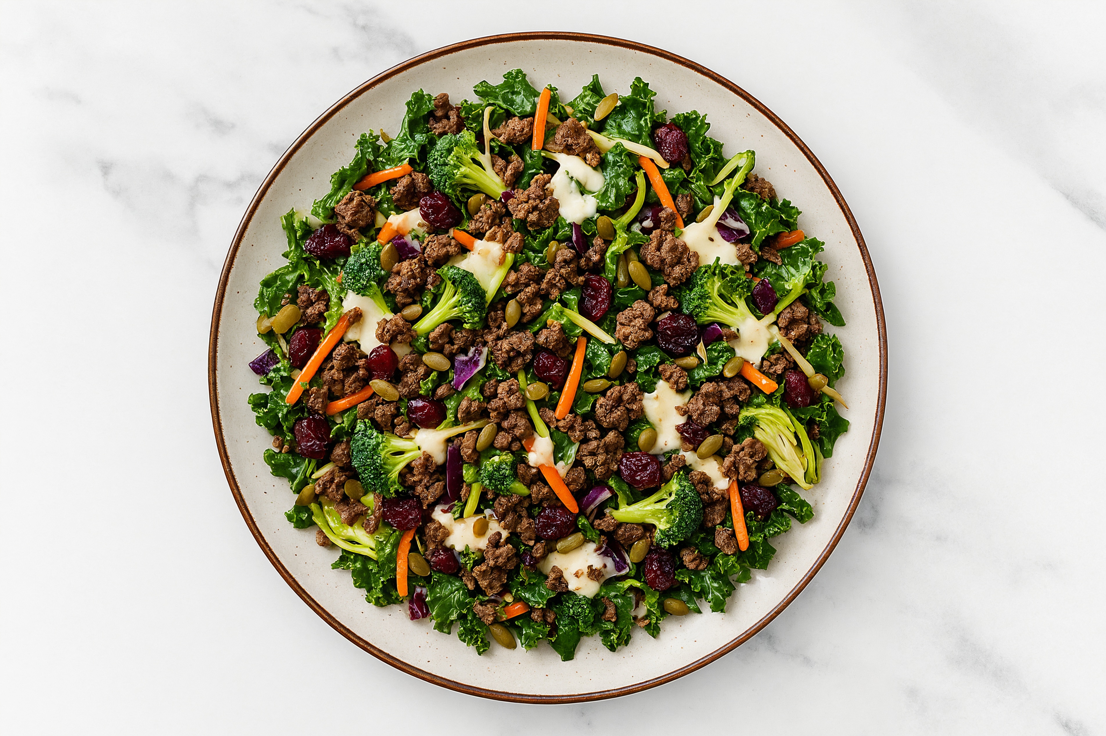 Sweet Kale Salad with Ground Bison