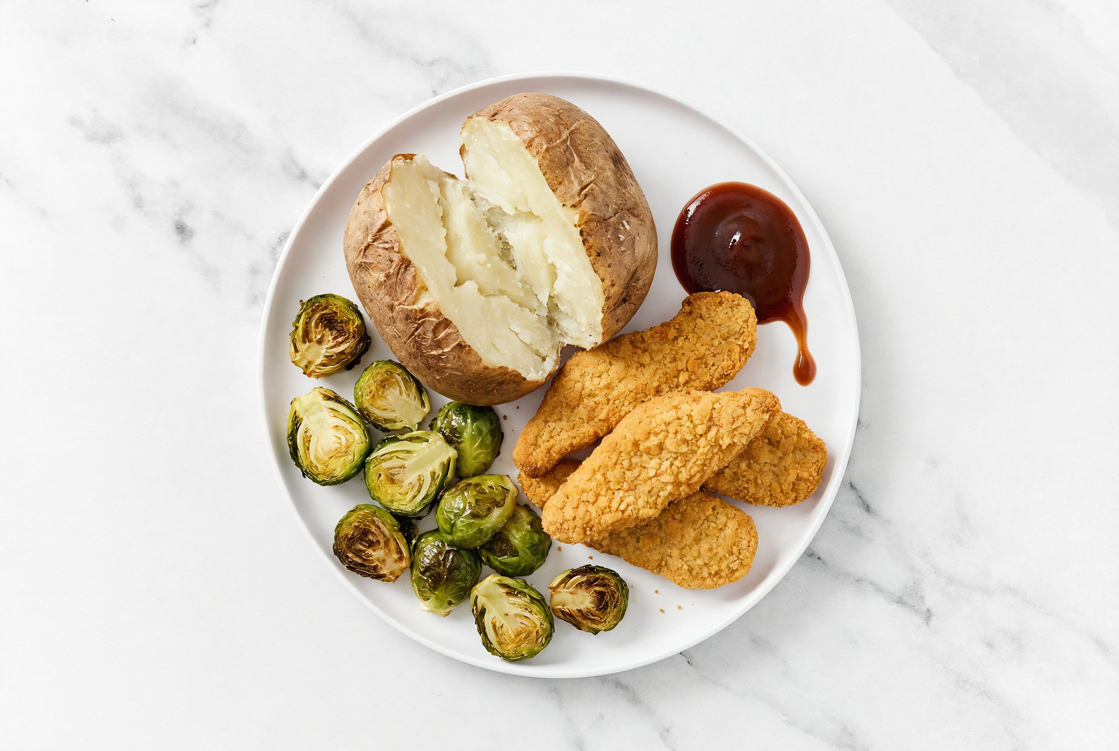 BBQ Plant-Based Chicken Tender Plate with Original BBQ Sauce