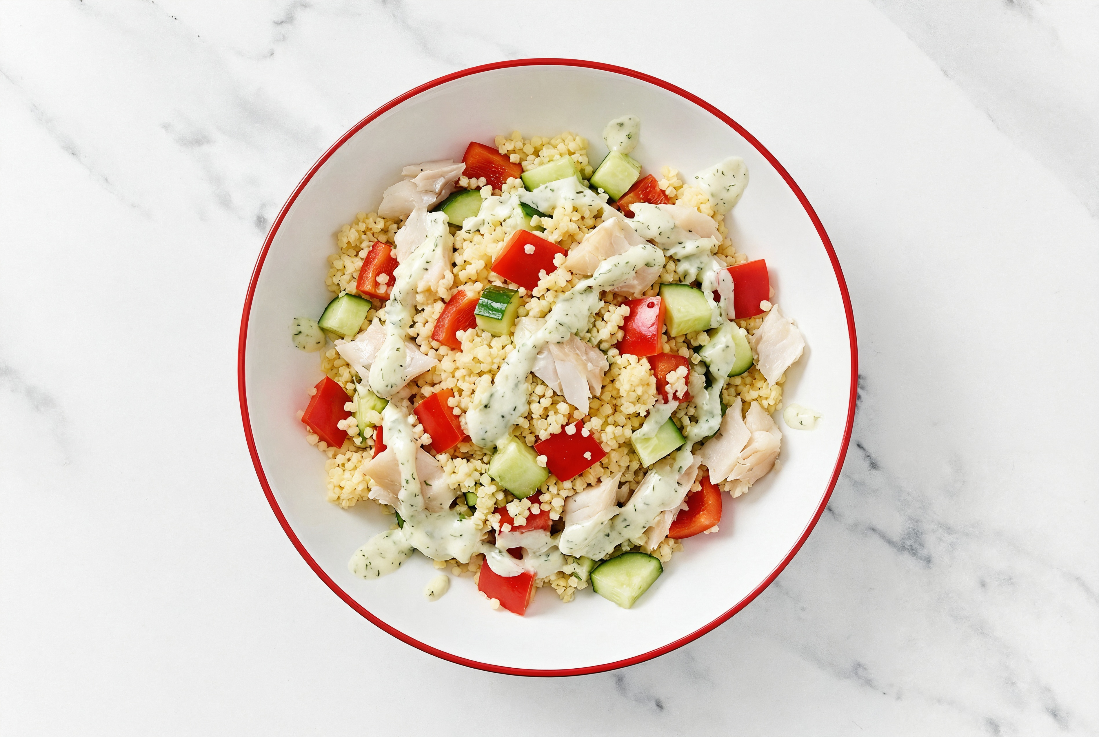 Seared Halibut + Tzatziki Veggie Bliss Bowl