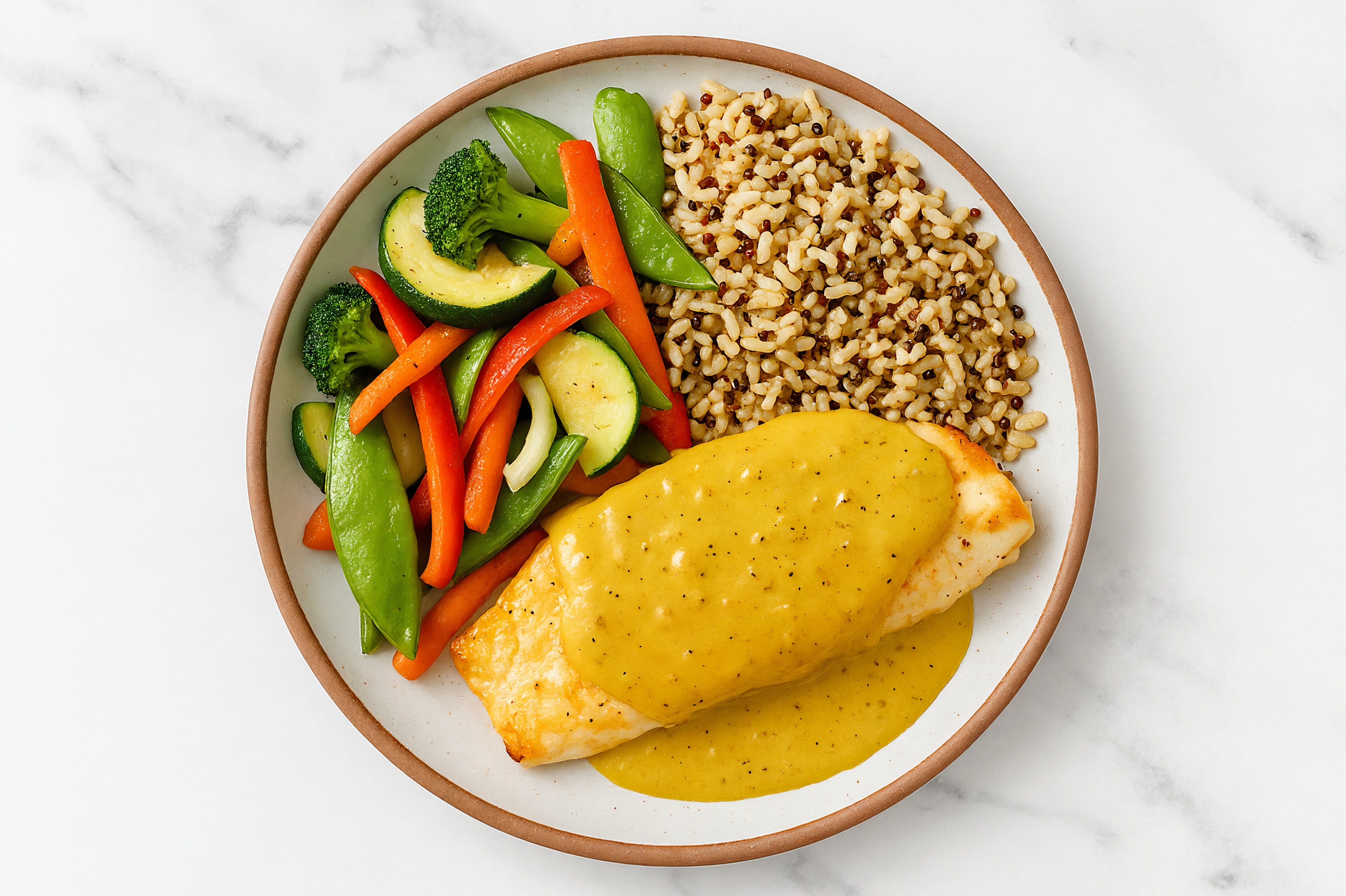 Curry Roasted Halibut + Veggie Plate