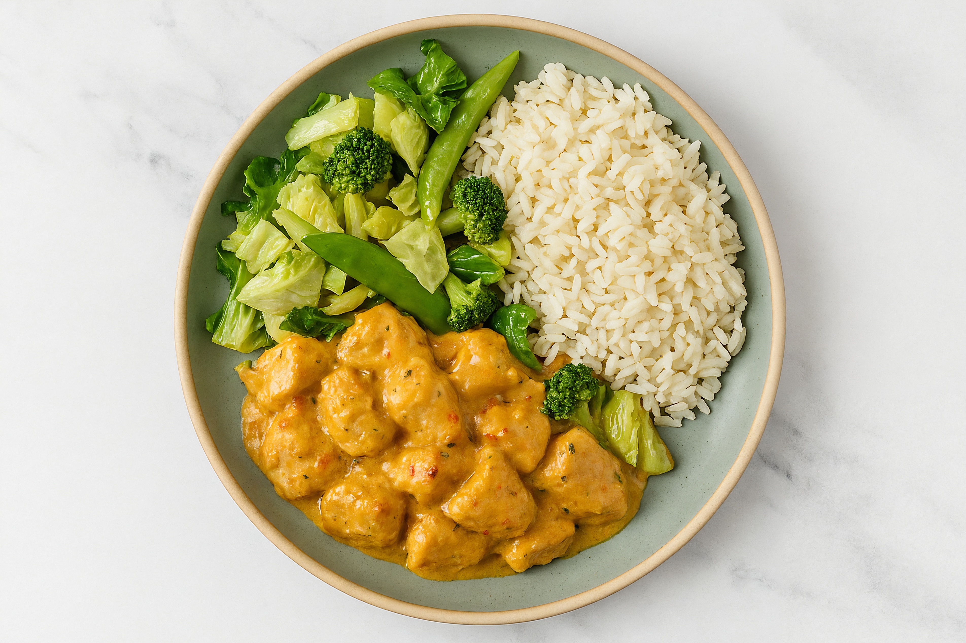 Bok Choy Lemongrass Chicken Long Grain White Rice Bowl