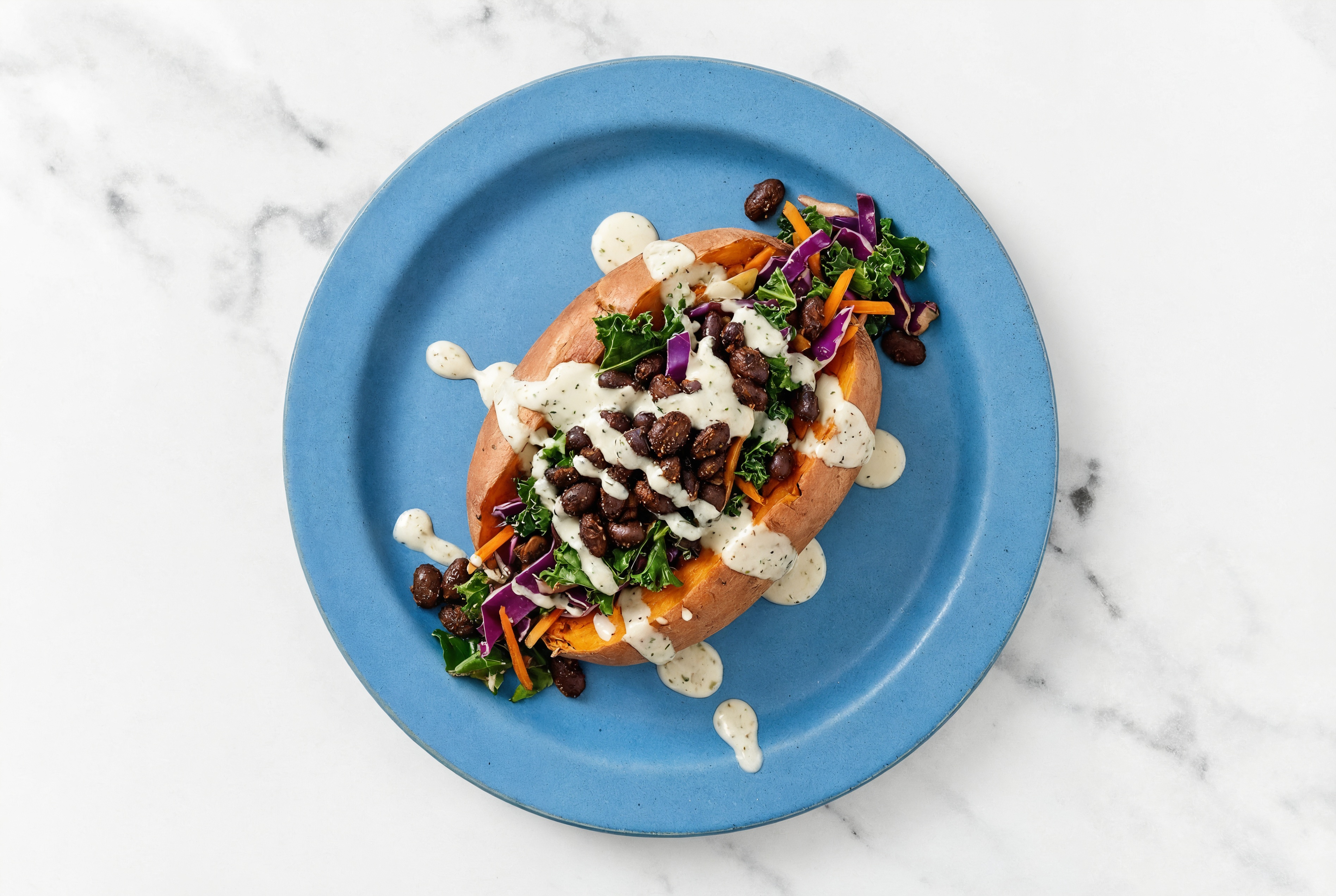 Rainbow Stuffed Potato with Vegan Ranch