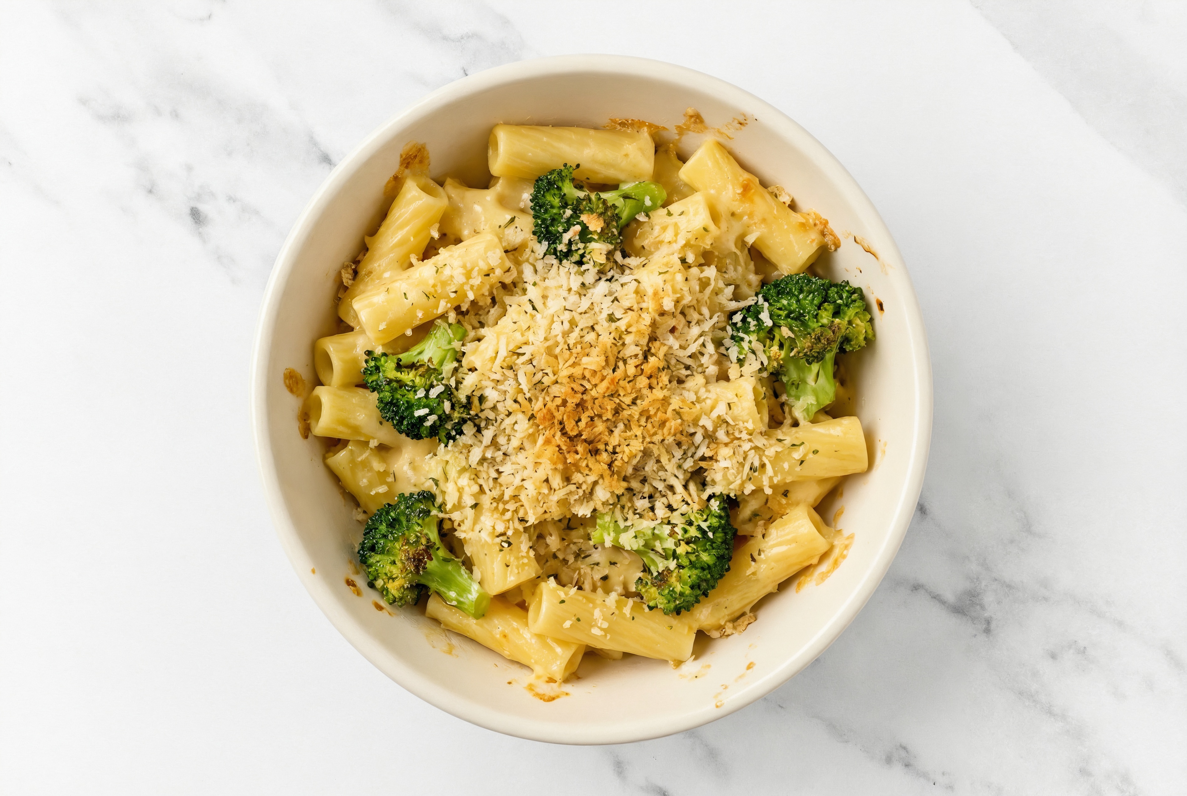 Creamy Organic Broccoli Cheddar Baked Mac 'n Cheese with Rigatoni Pasta