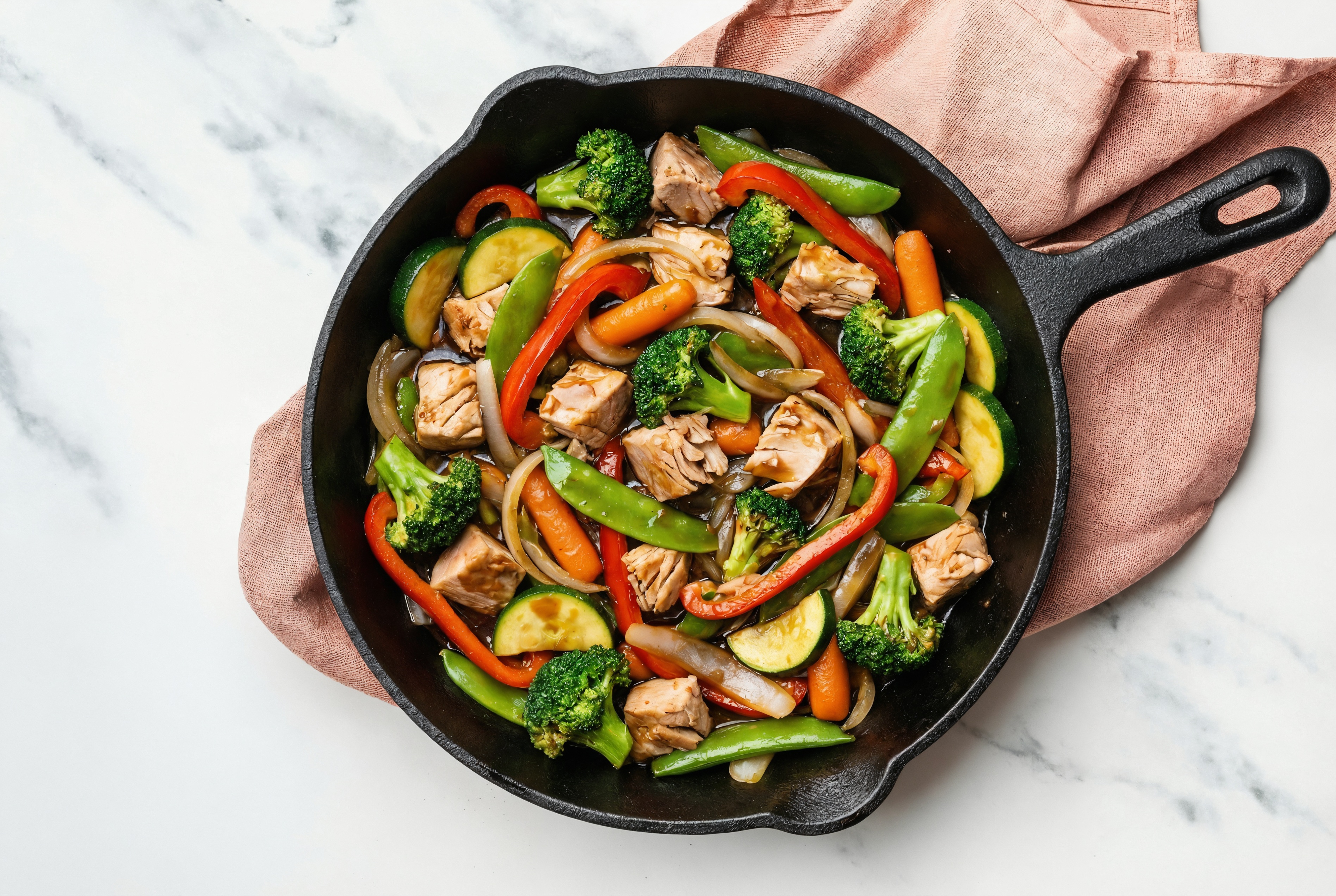 Japanese BBQ Albacore Tuna Stir-Fry with Mixed Veggies