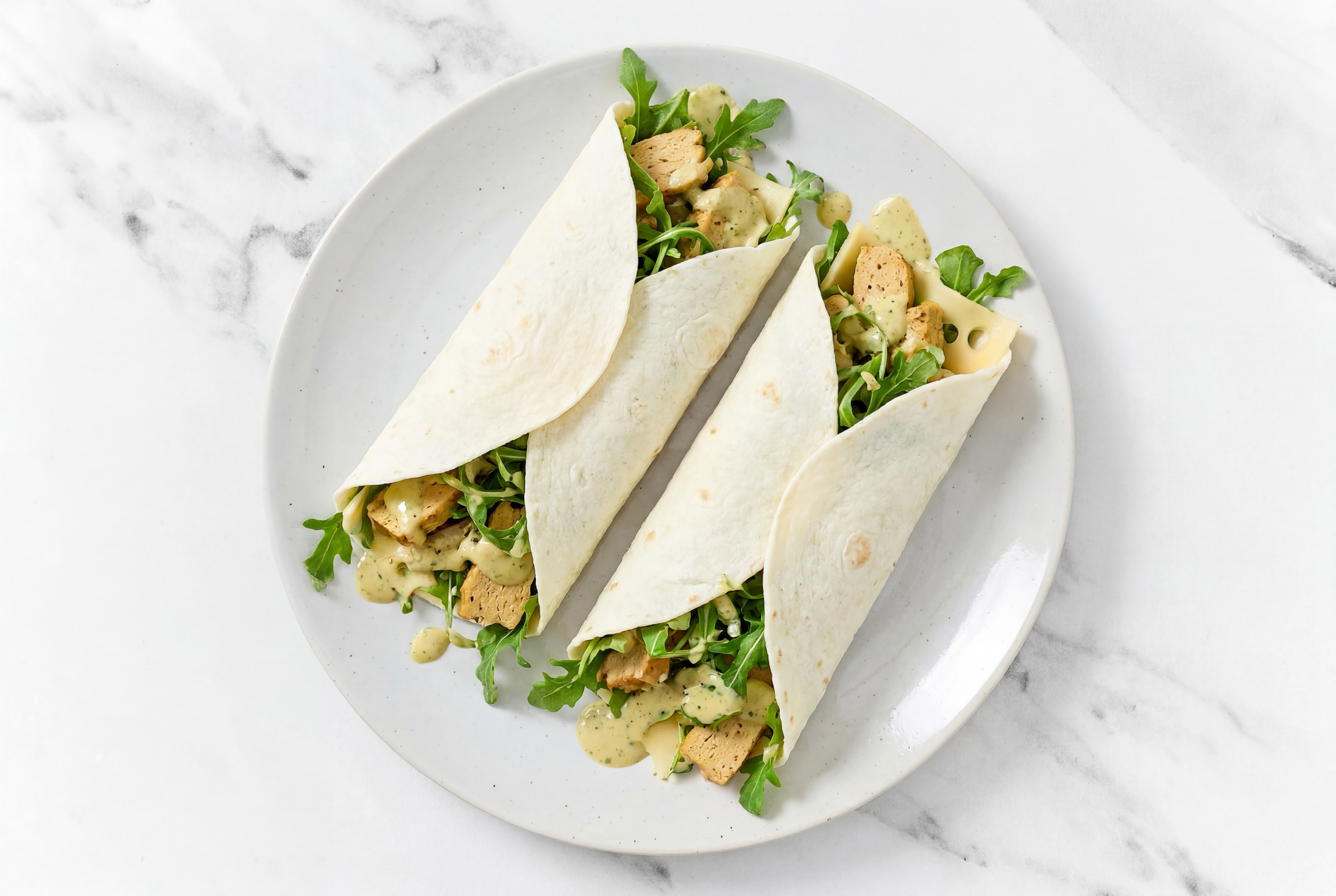 Herby Spiced Chickn + Swiss Wraps with Arugula | Hungryroot