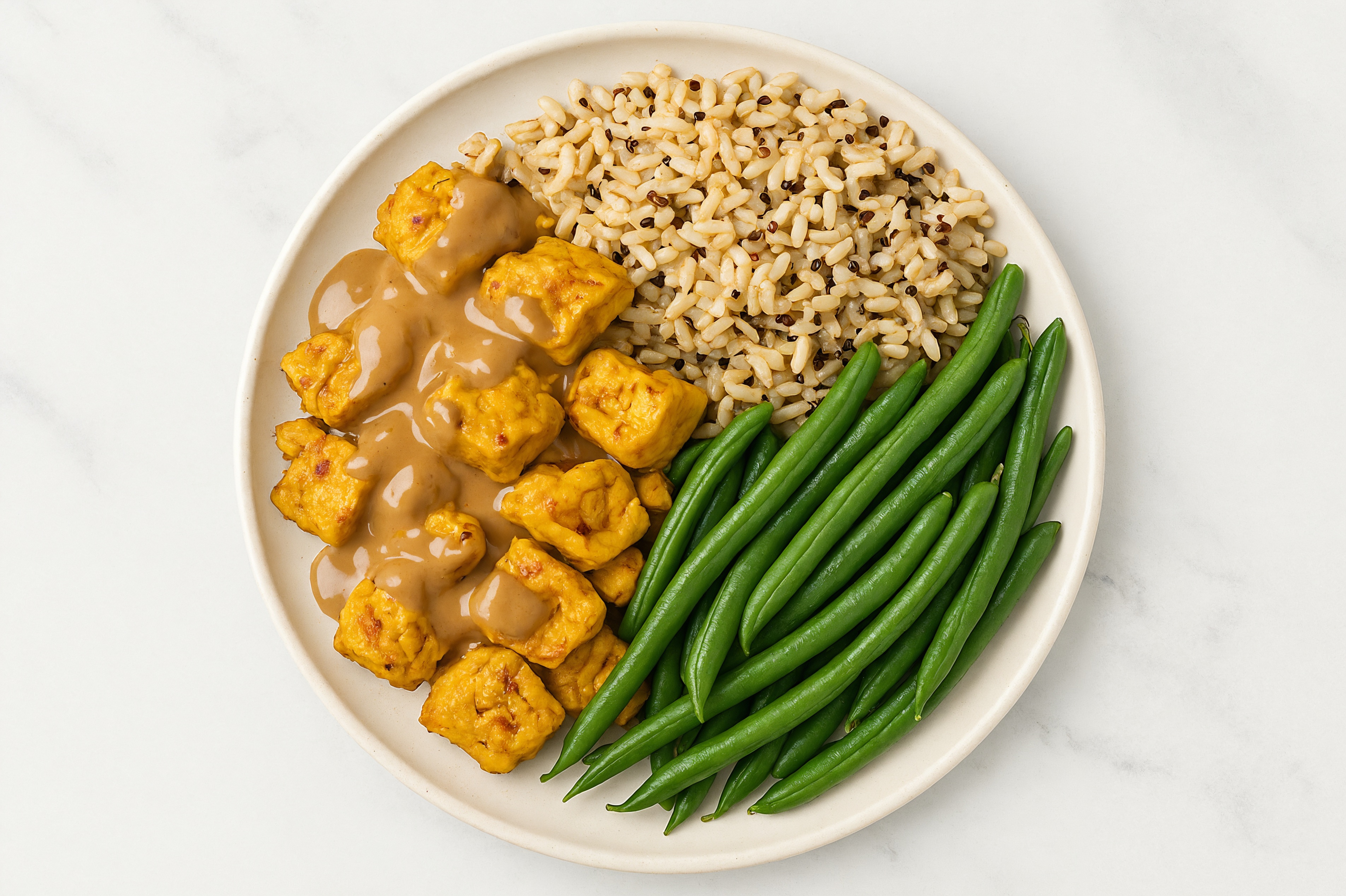 Thai Peanut Tofu + Organic Green Bean Rice Bowl