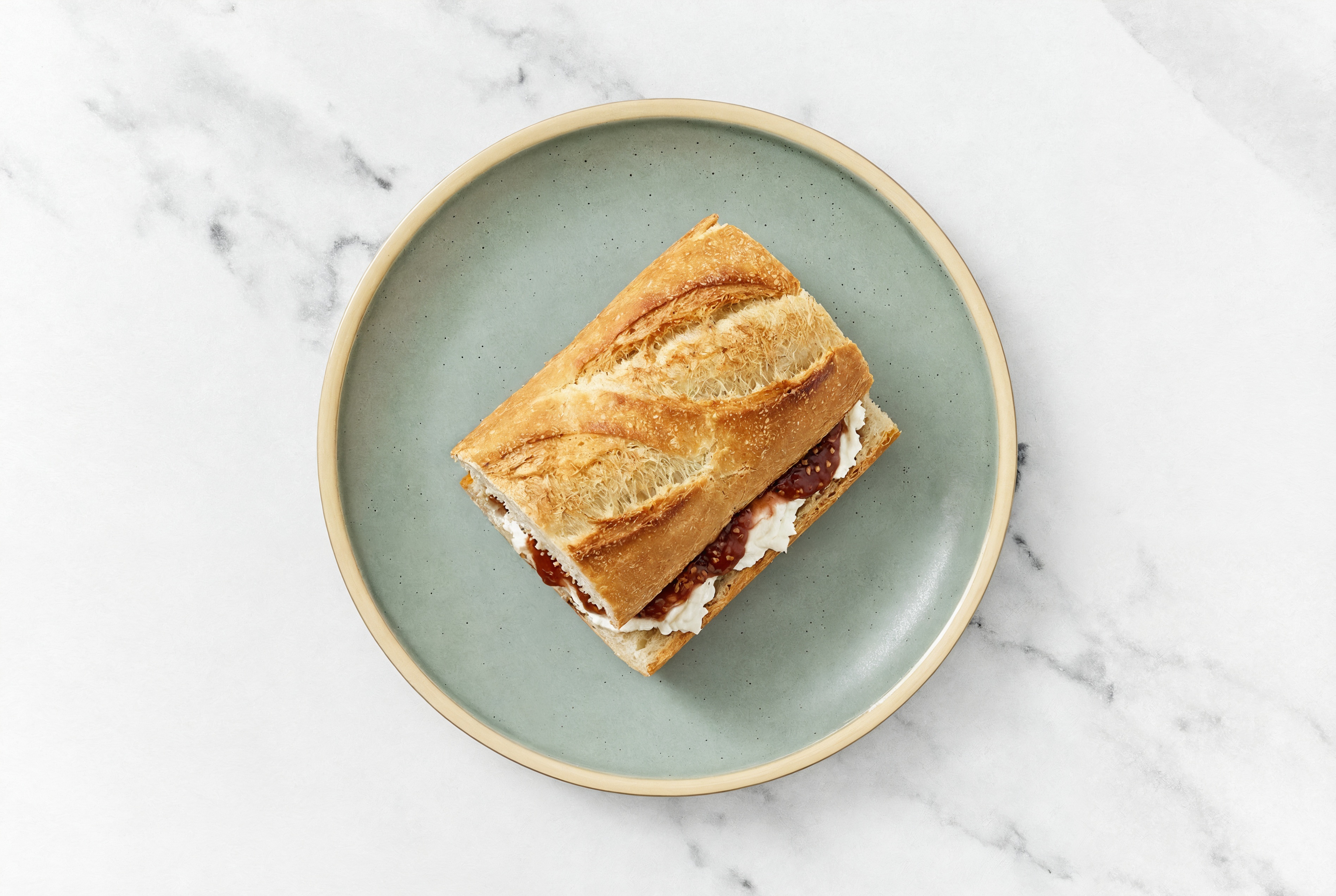 Cream Cheese + Strawberry Jam Baguette