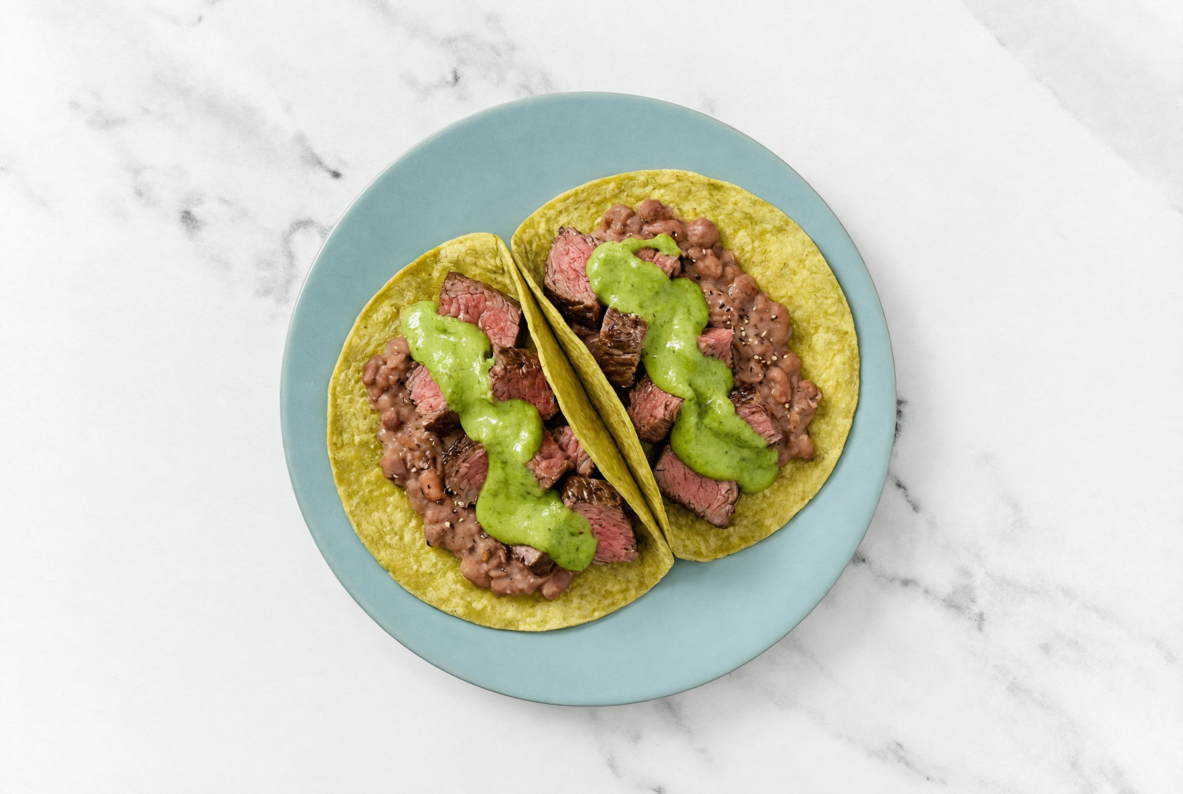 Savory Extra Protein + Guac Tacos with Fully Cooked Seasoned Beef Sirloin Steaks